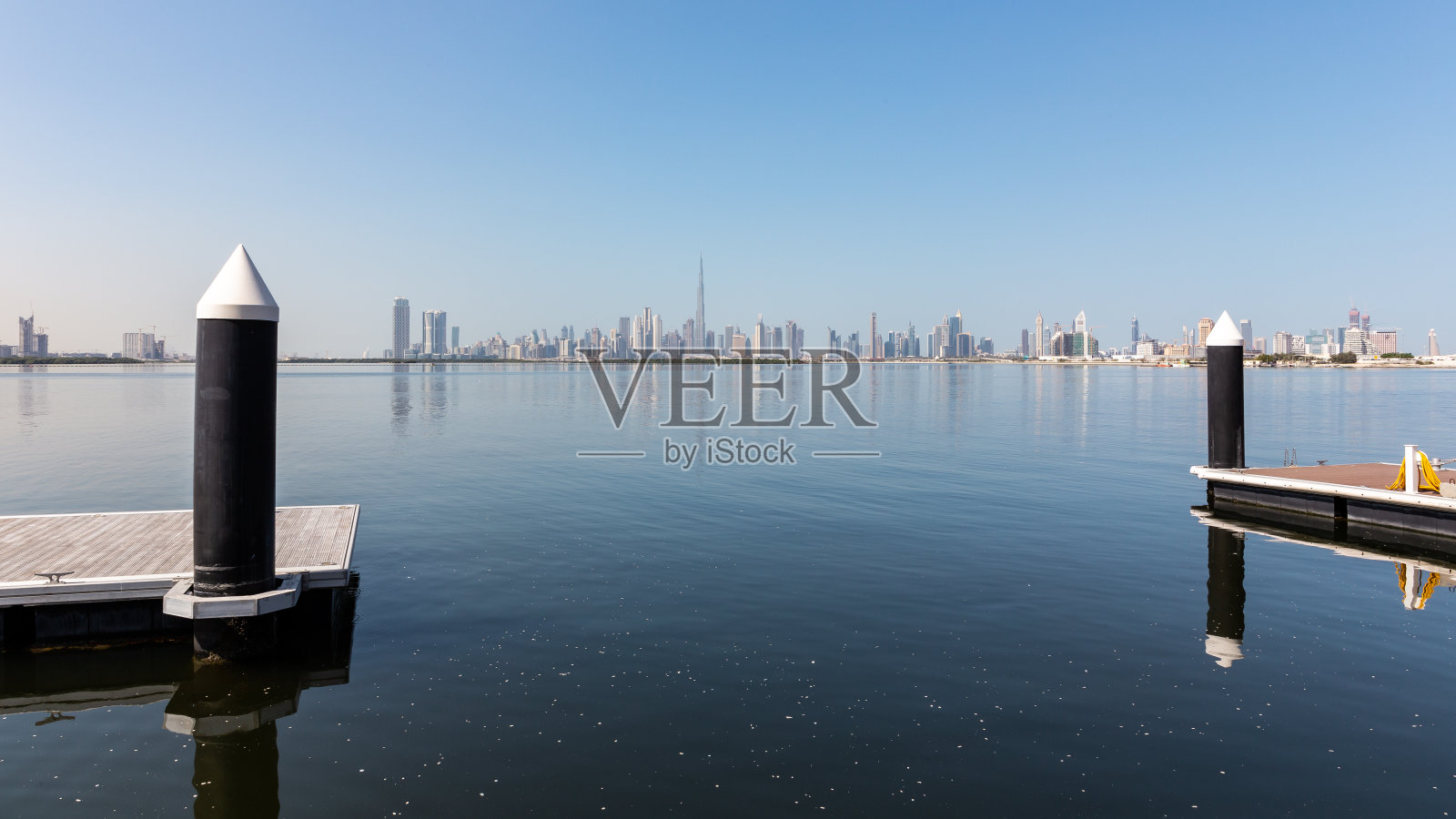 迪拜市中心天际线全景照片摄影图片