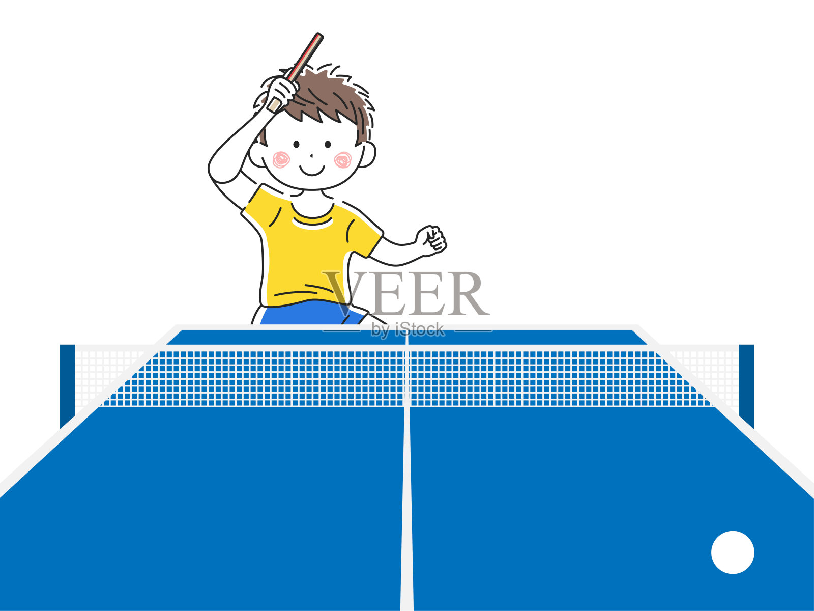 乒乓球。插画图片素材