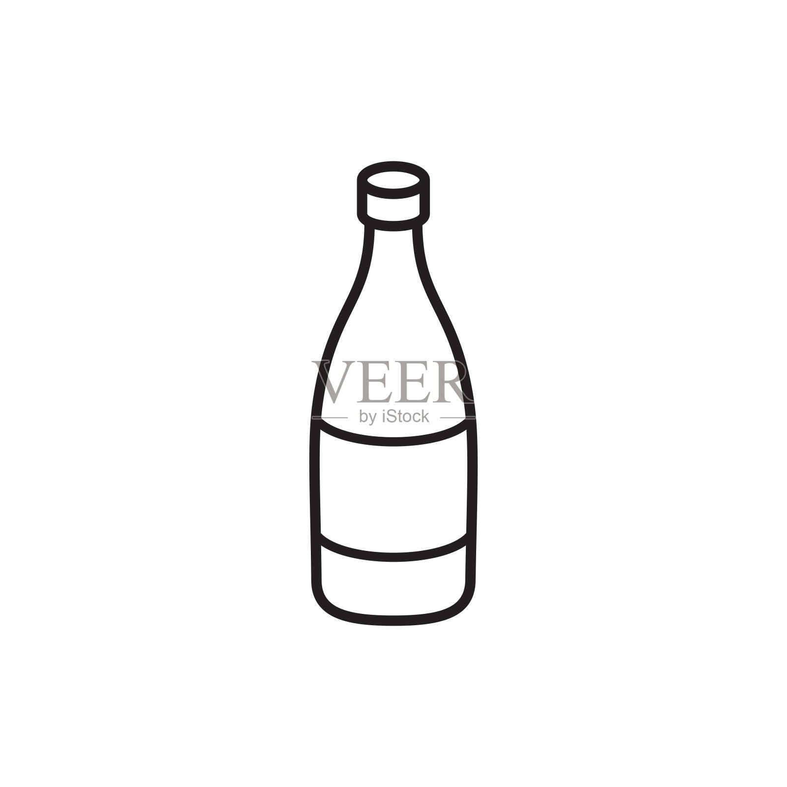 瓶子图标在时尚的平面设计插画图片素材