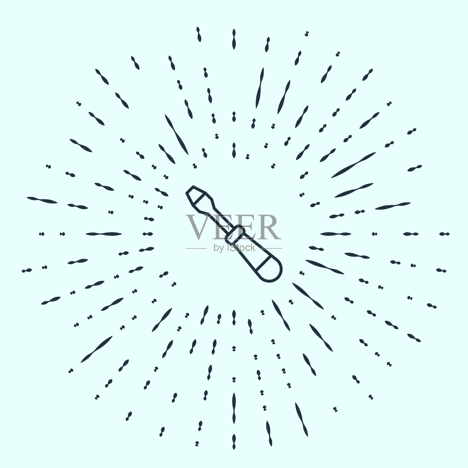 黑线螺丝刀图标孤立在灰色背景。服务工具的象征。抽象的圆随机点。向量插画图片素材