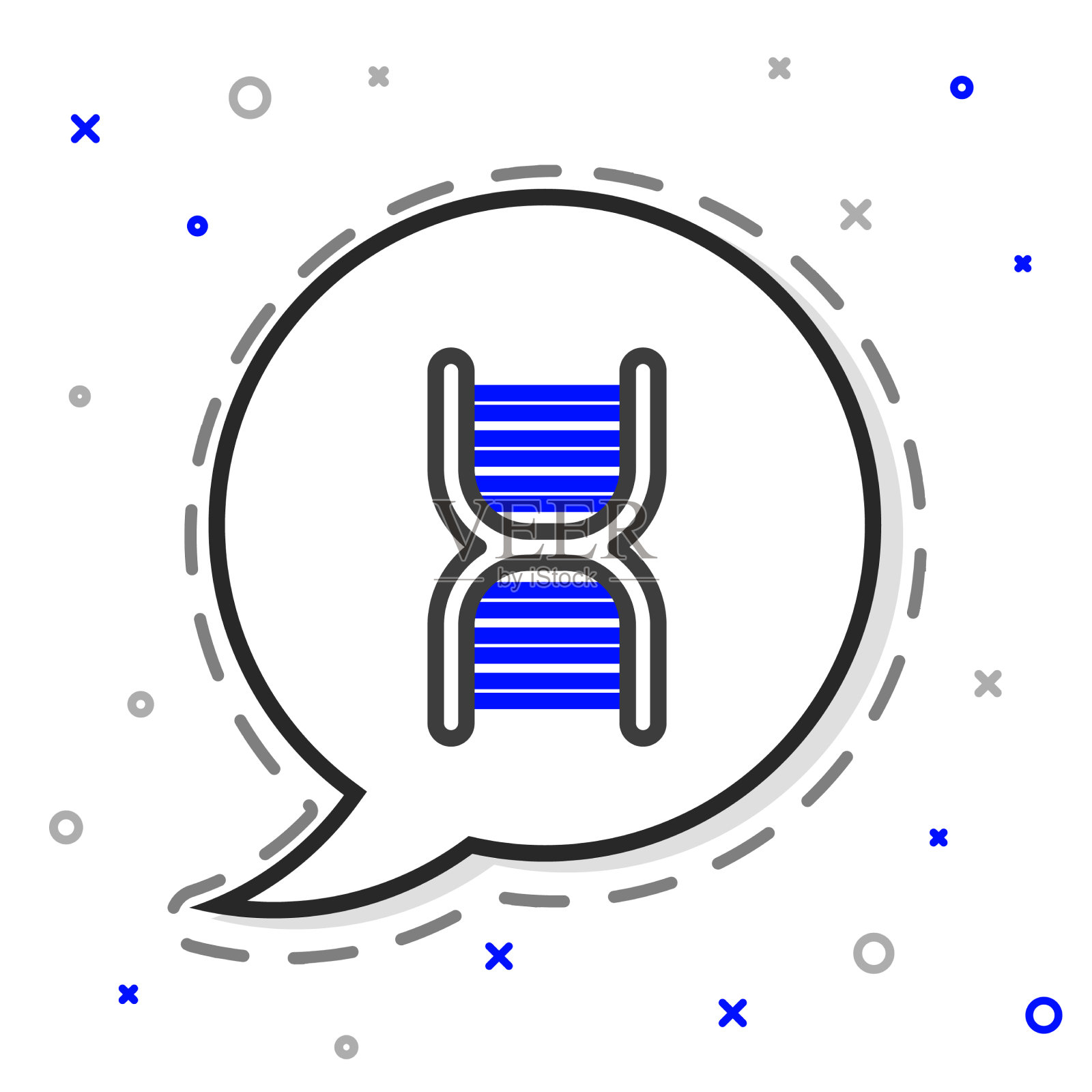 线DNA符号图标孤立在白色背景插画图片素材