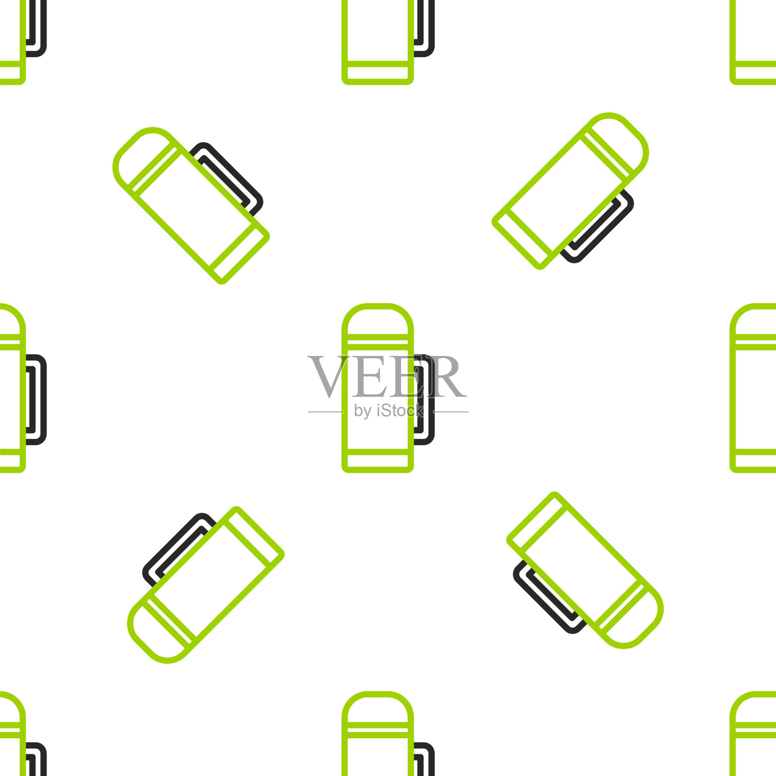 线热水瓶容器图标隔离无缝插画图片素材