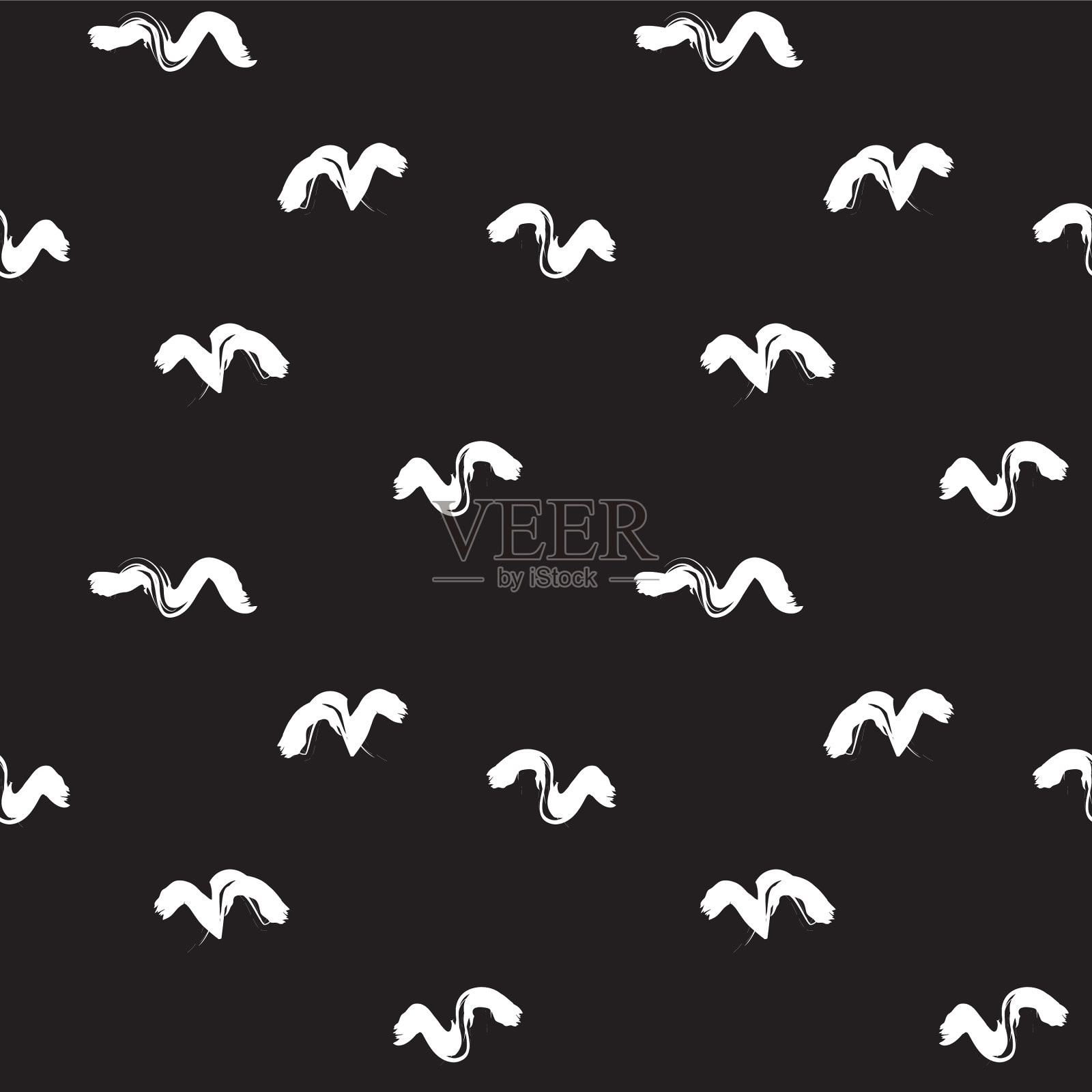 黑白笔触无缝图案插画图片素材