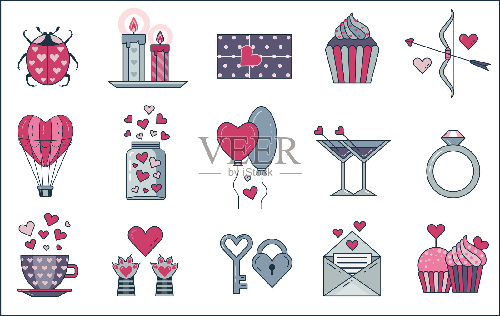 圣瓦伦丁14日2月日线图标图标素材