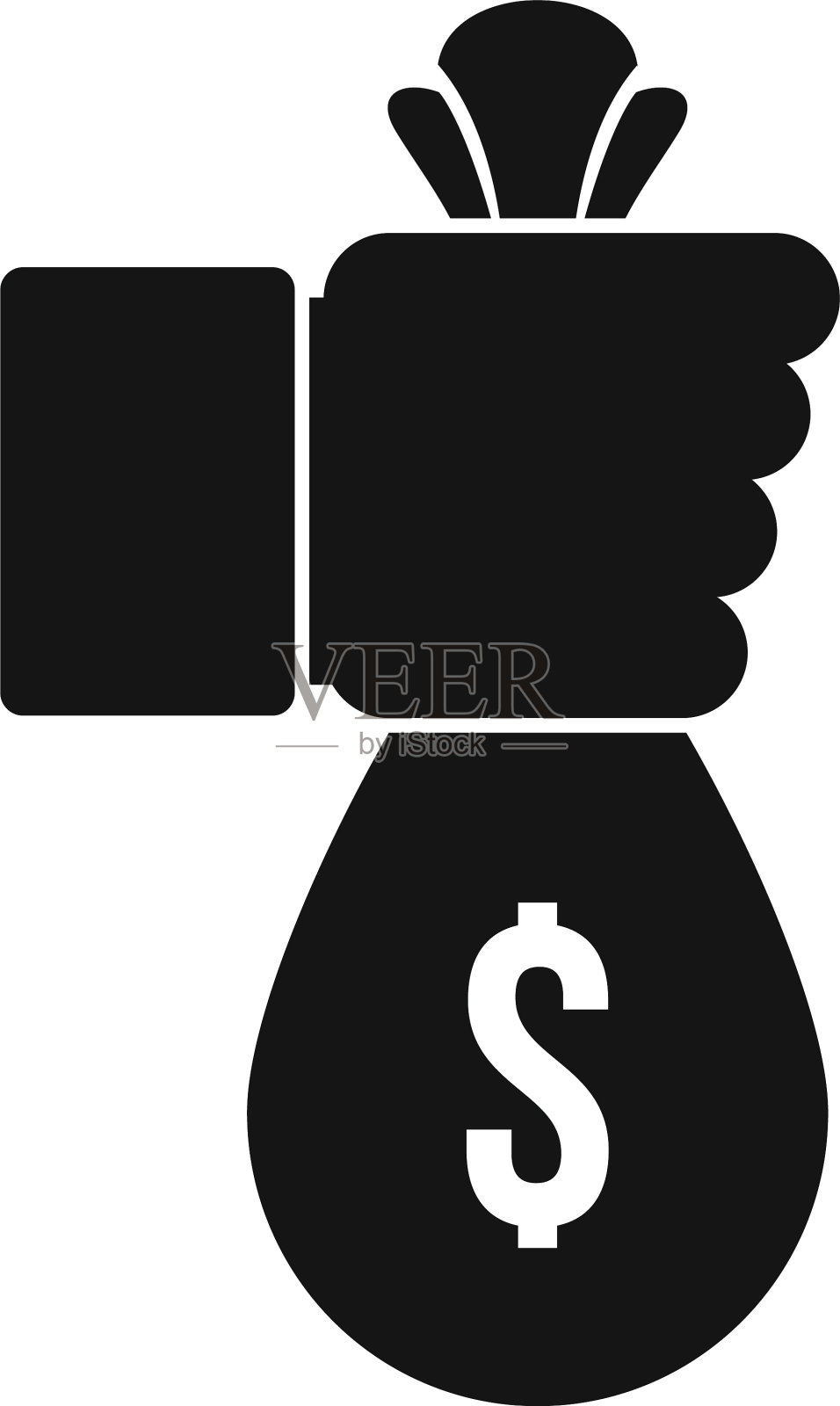 贿赂钱袋图标简约风格设计元素图片