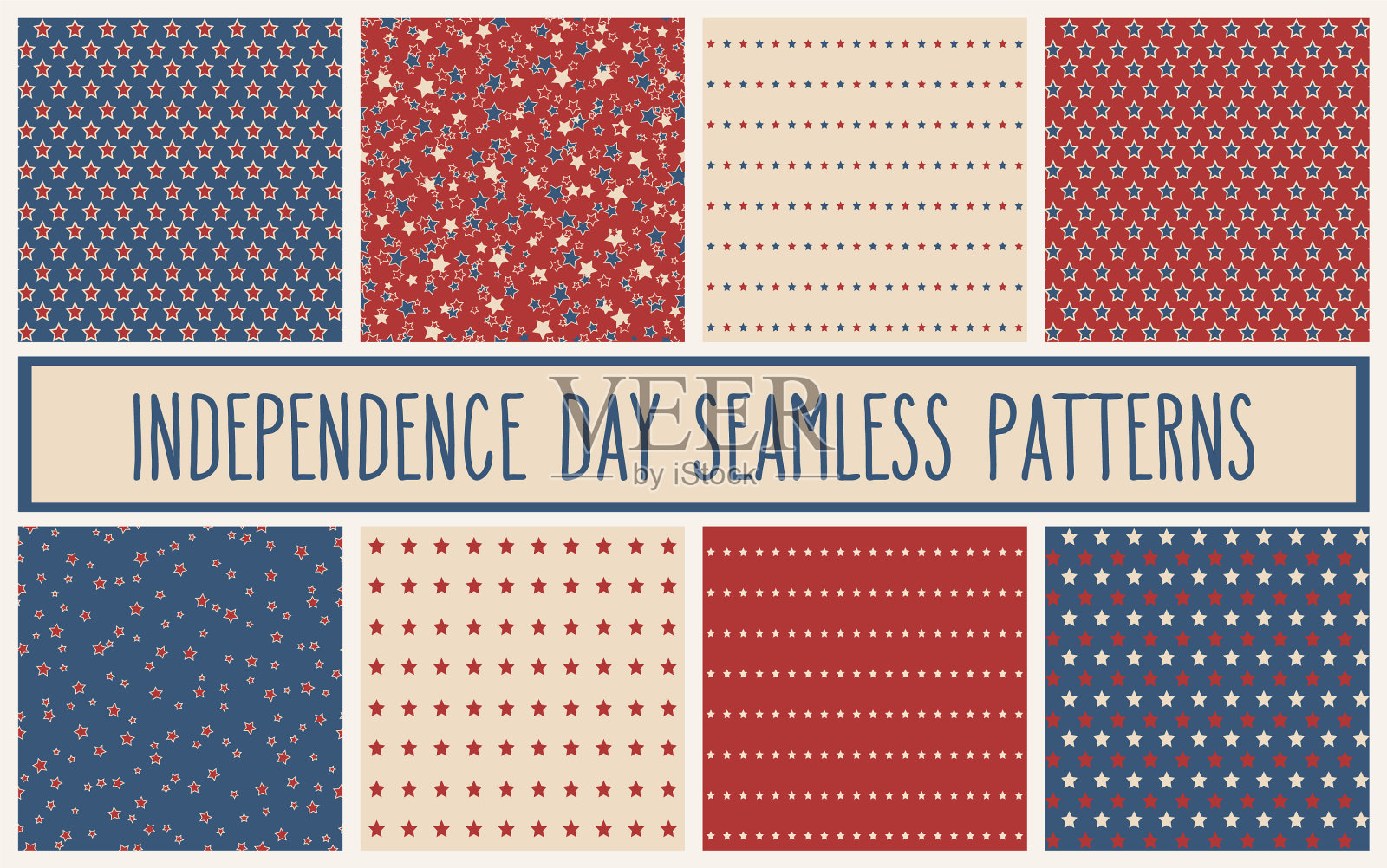 美国明星无缝图案插画图片素材