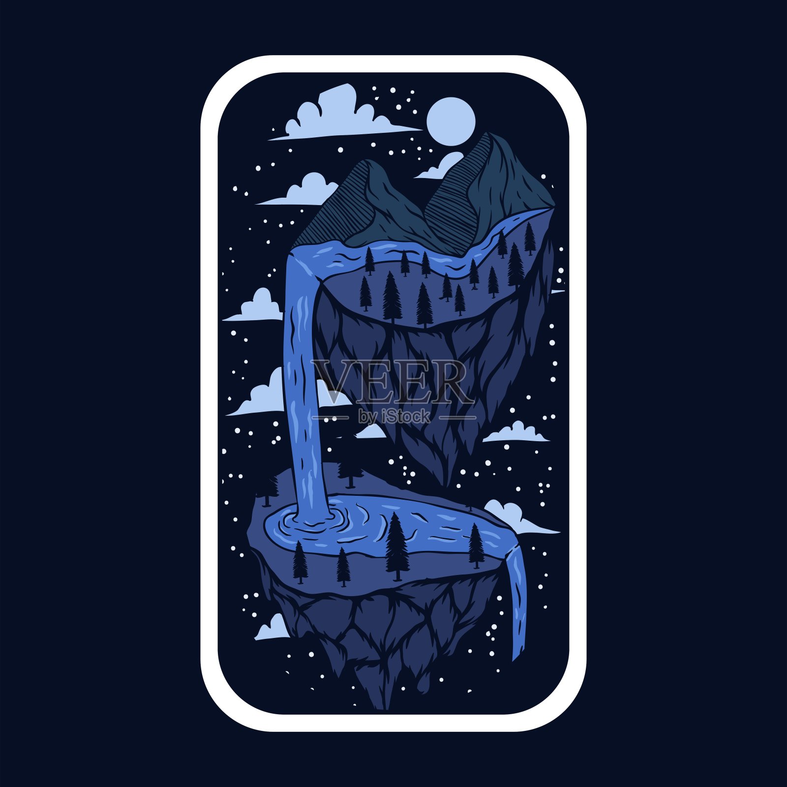 想象冒险贴纸矢量插图插画图片素材