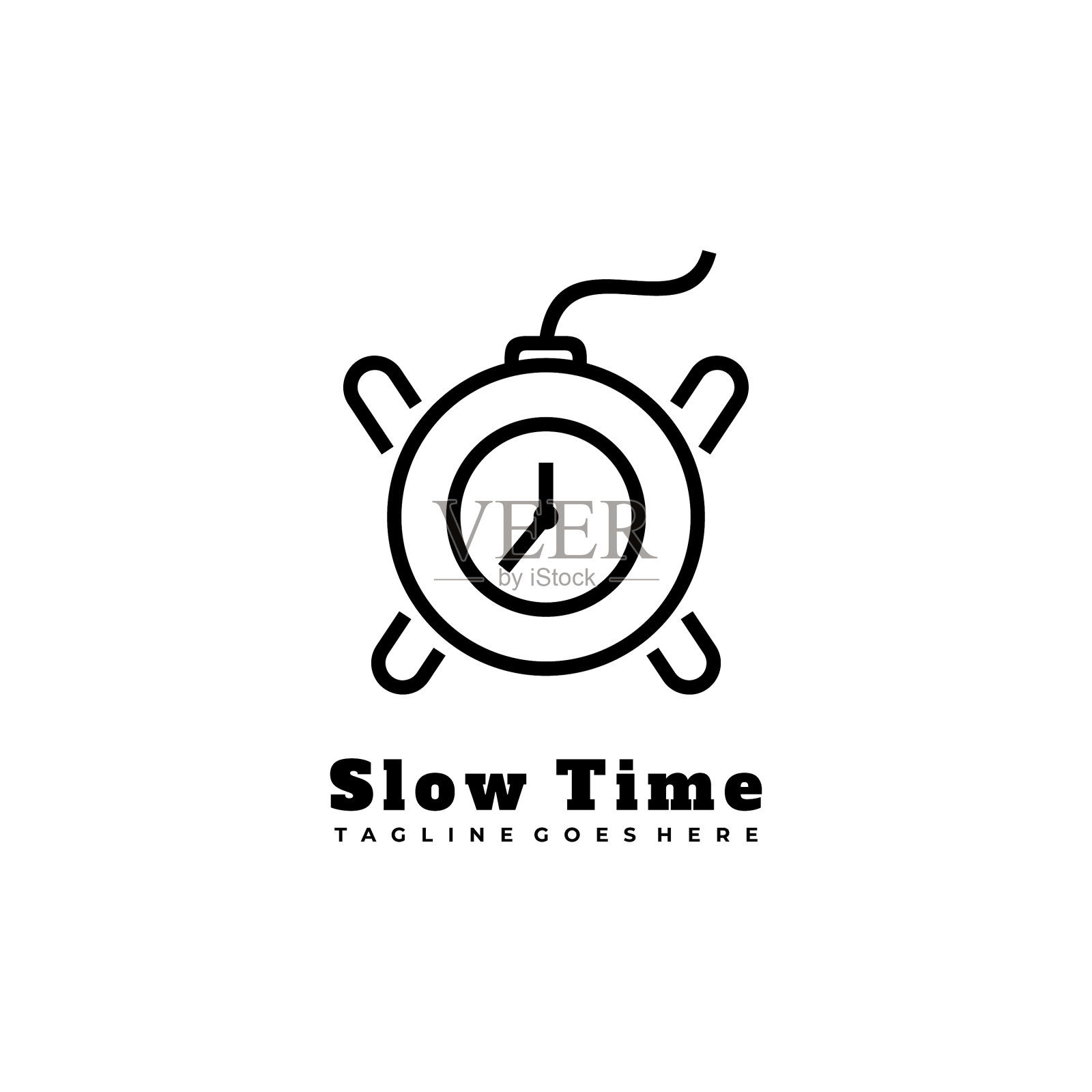 Logo慢时间线条艺术风格插画图片素材
