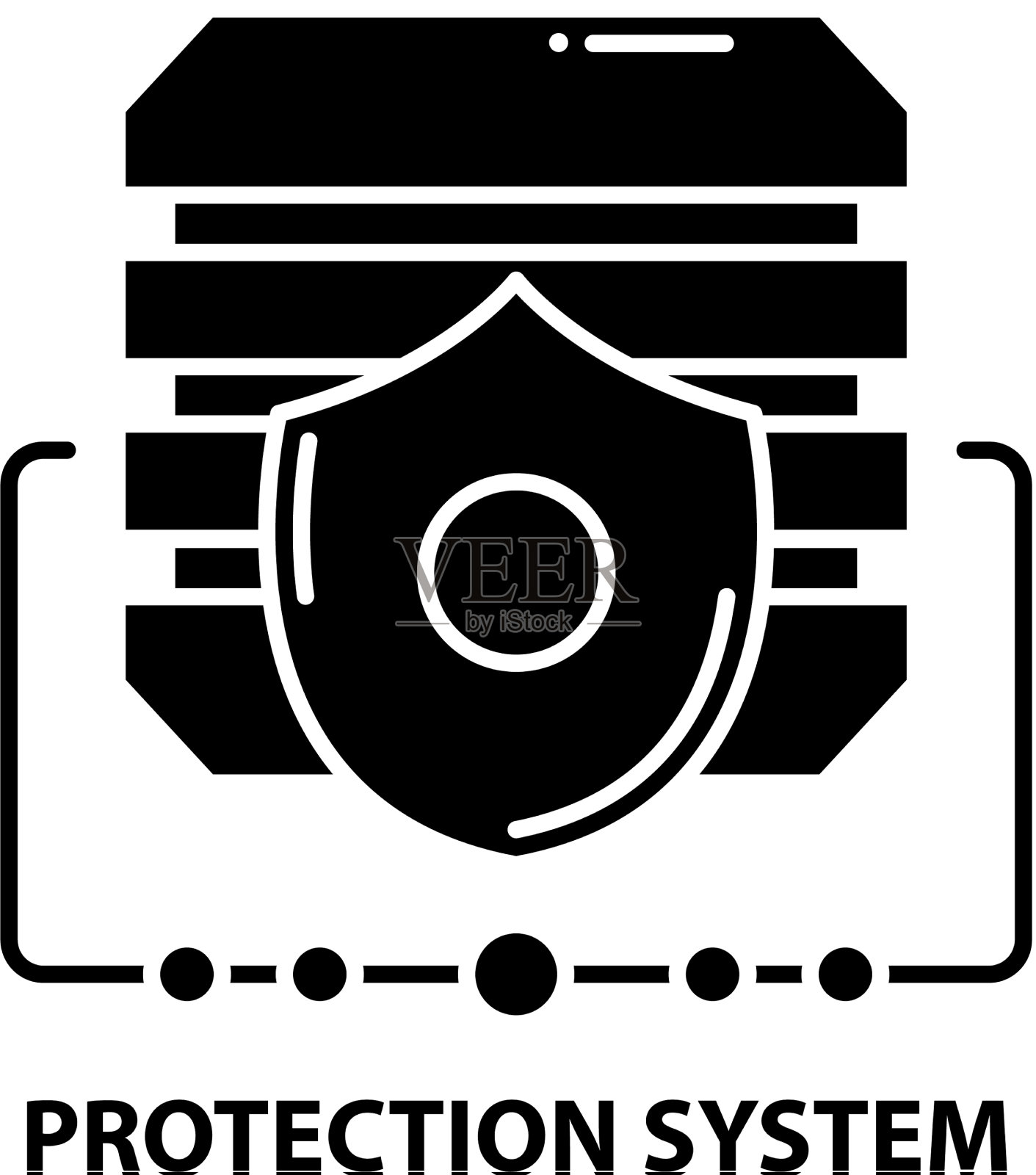 保护系统标志图标黑色标志插画图片素材