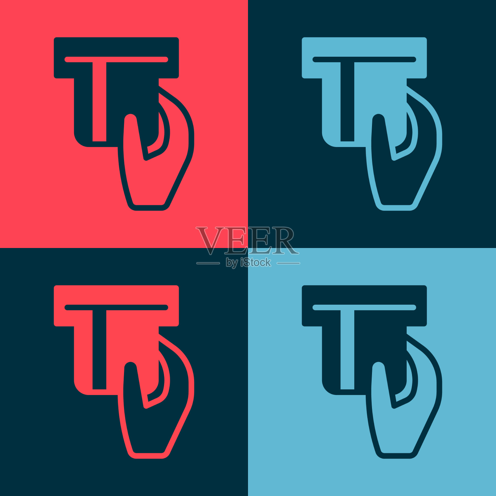 插入信用卡读卡器图标的波普艺术图标素材