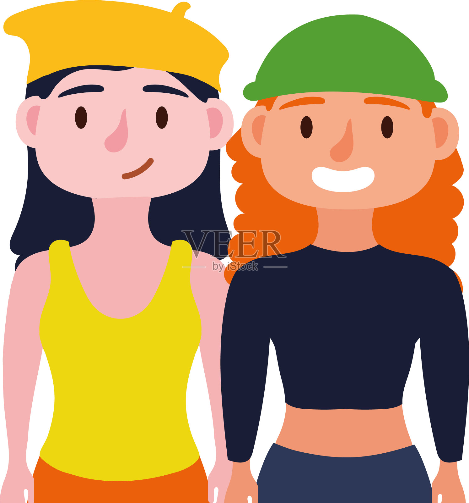 年轻女孩,头像,角色,图标设计元素图片