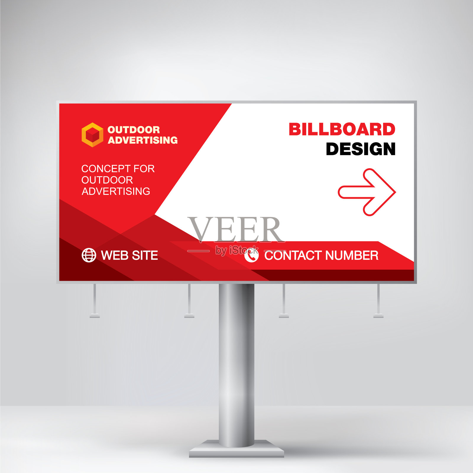 广告牌设计是一种现代的广告牌放置方式插画图片素材