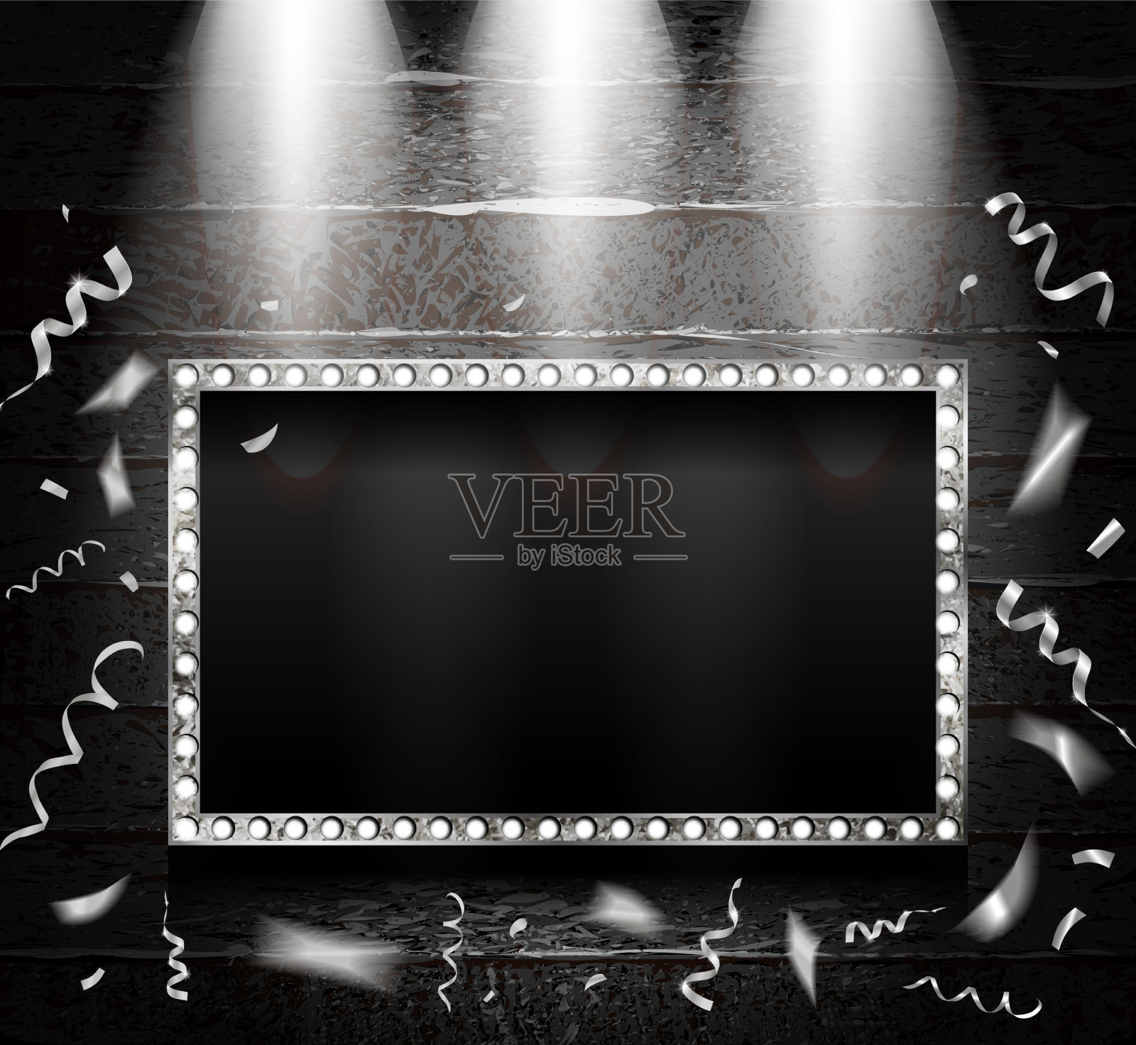 银色长方形复古相框插画图片素材