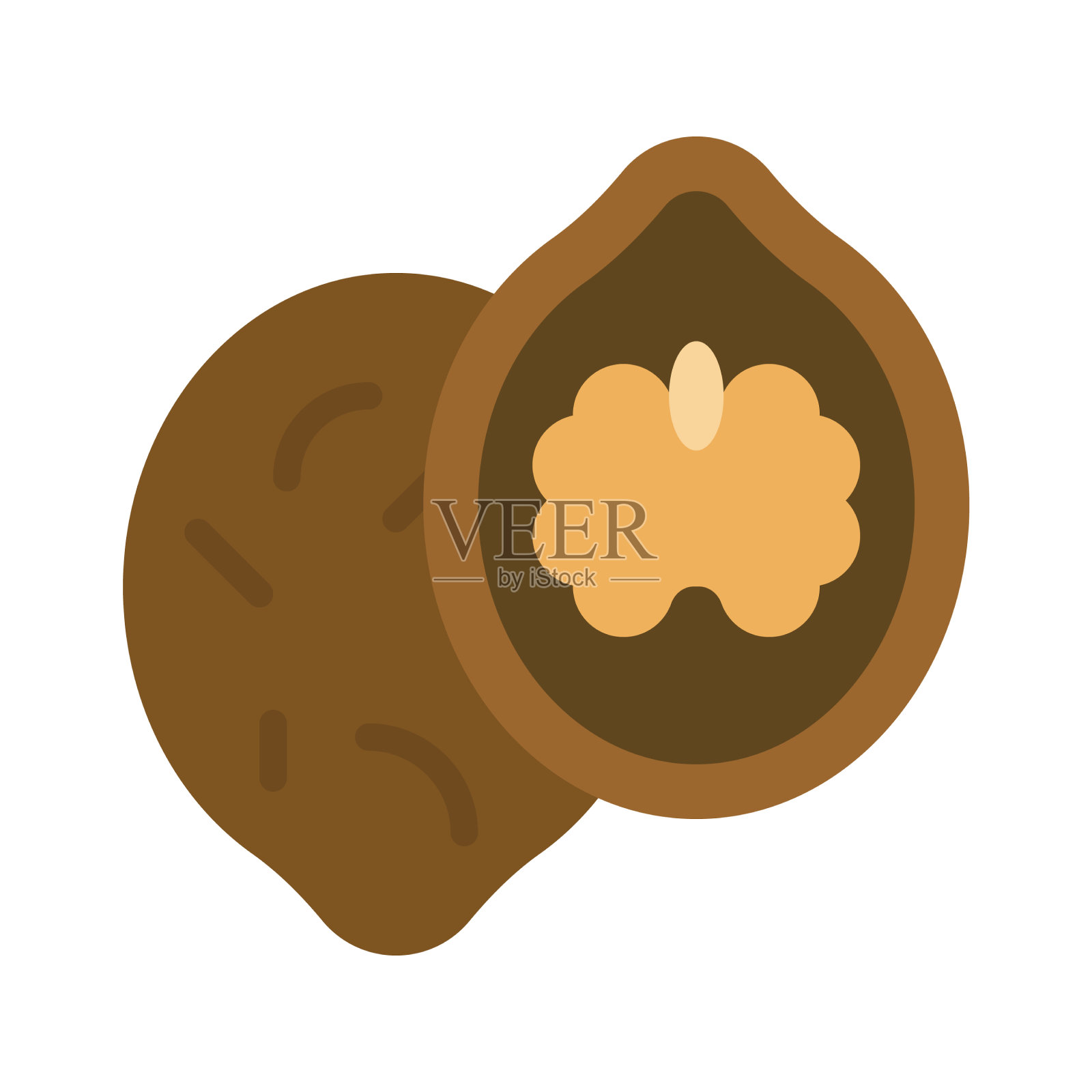 核桃图标圣诞食品和饮料设计元素图片