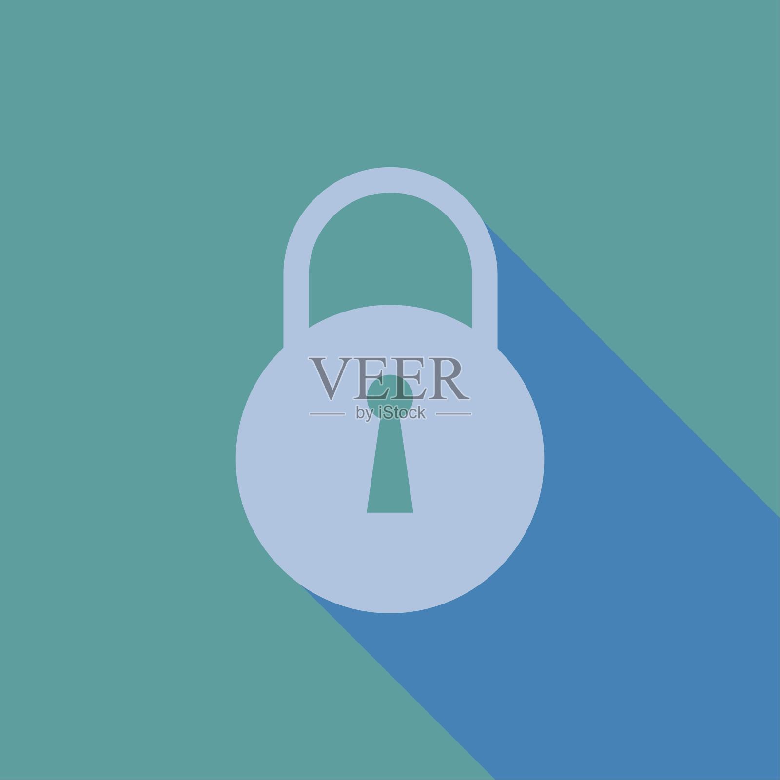 锁定,解锁颜色图标向量。行安全标志。时尚的平面用户界面,用户体验标识设计。密码的概念。用于web开发、移动应用的细线性图形象形图。商标说明。向量EPS 10。插画图片素材