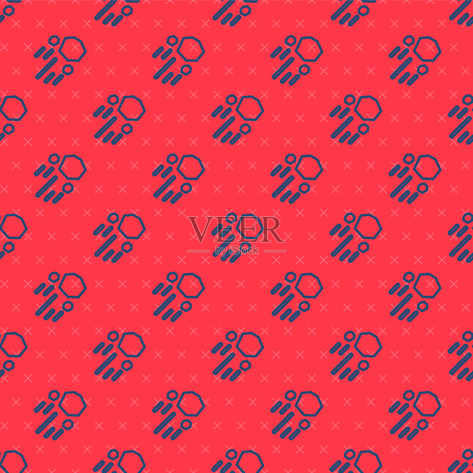 蓝线飞石图标隔离无缝插画图片素材