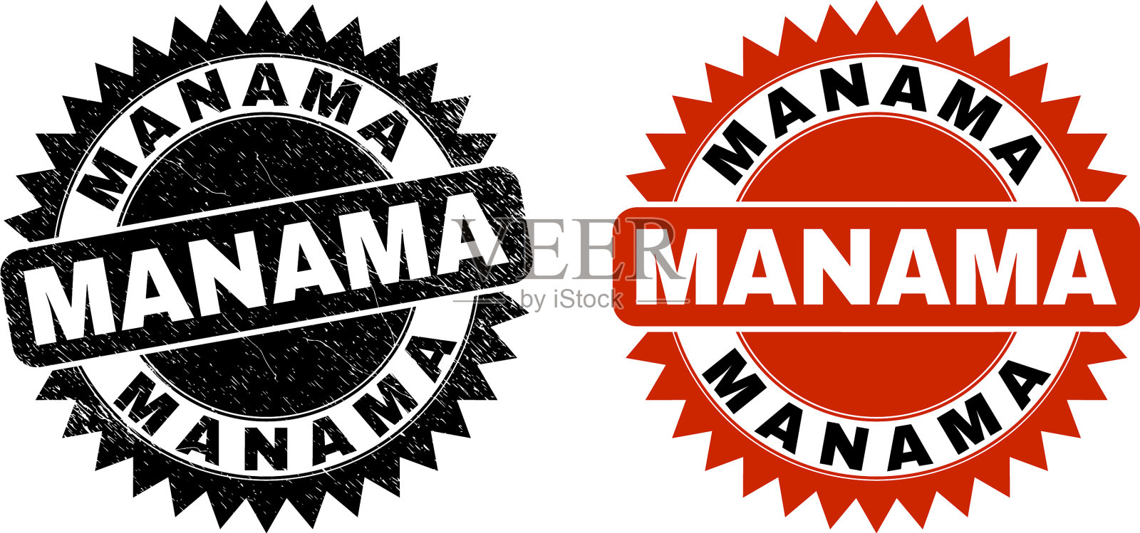 麦纳麦黑色玫瑰形密封腐蚀表面插画图片素材