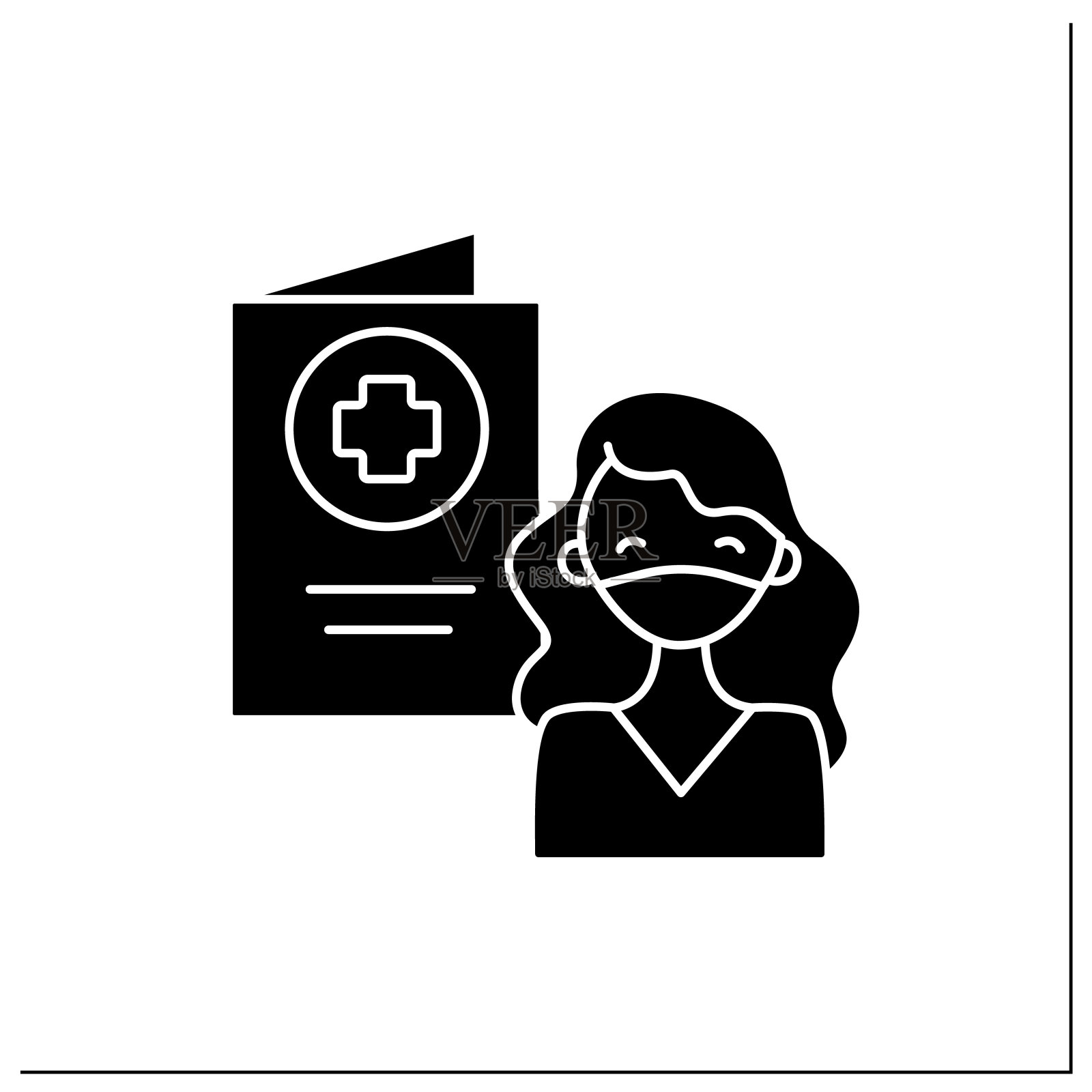 冠状病毒护照字形图标图标素材