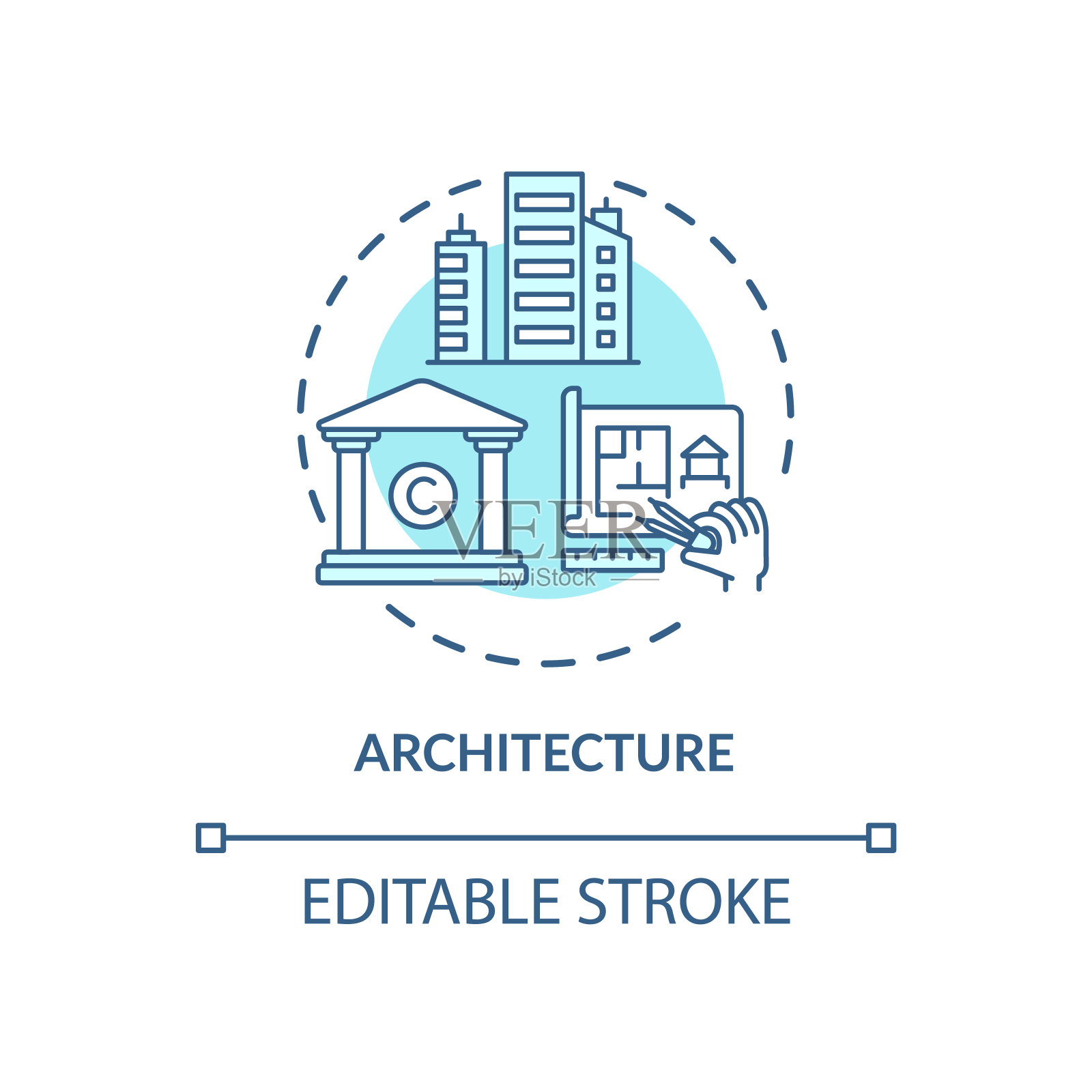 建筑概念的图标插画图片素材