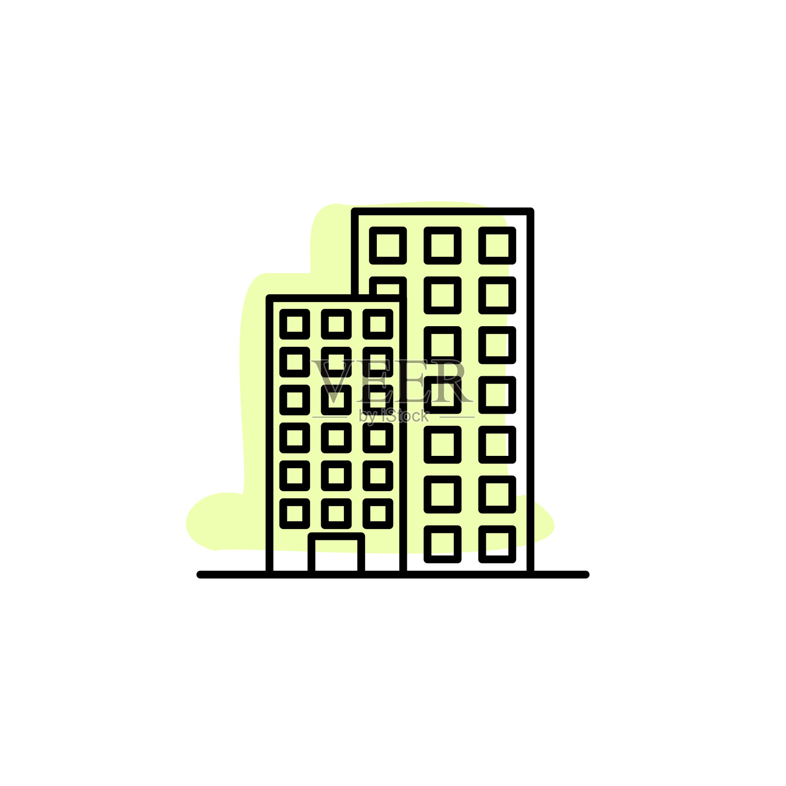 建筑与颜色阴影向量图标在建筑集插画图片素材