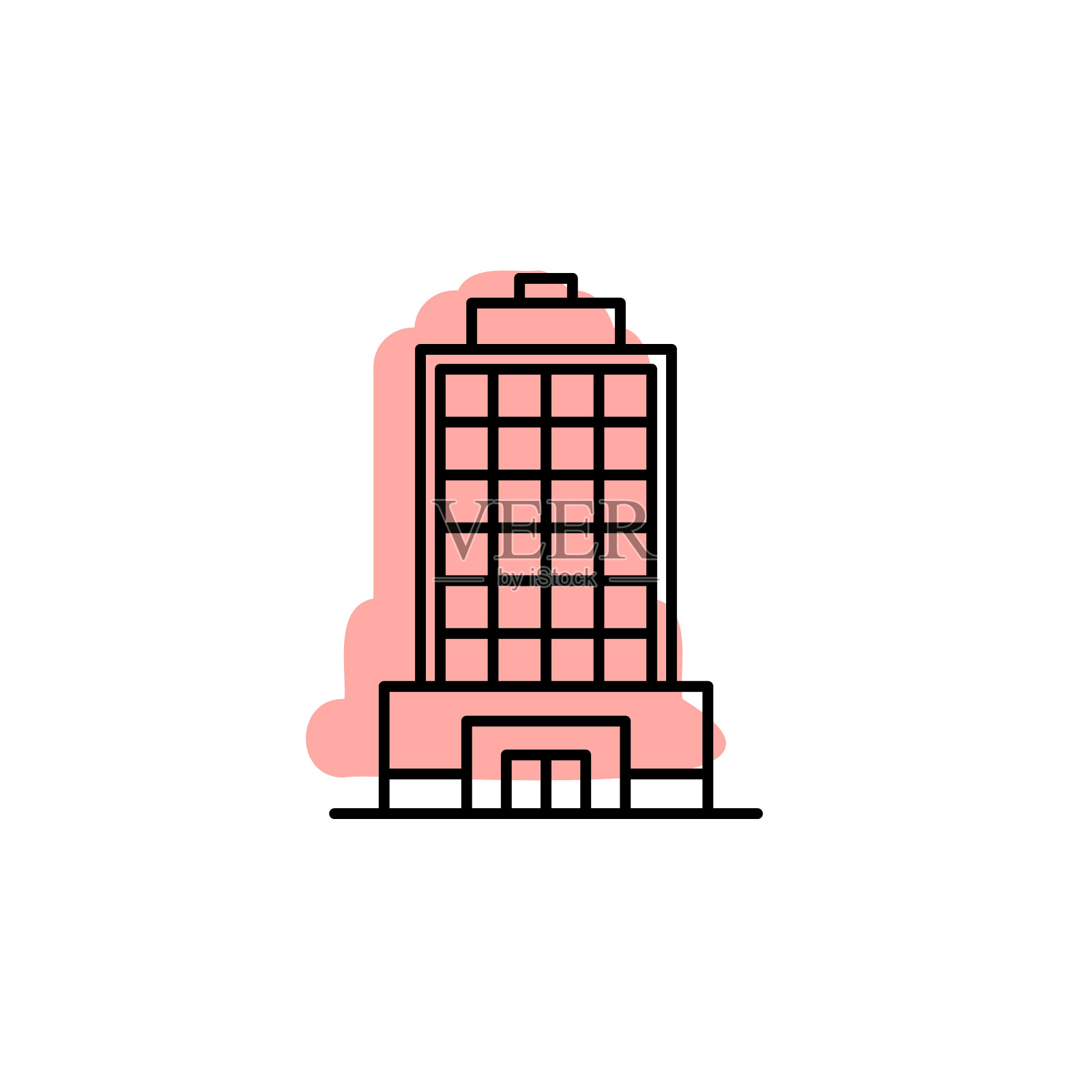 建筑与颜色阴影向量图标在建筑集插画图片素材