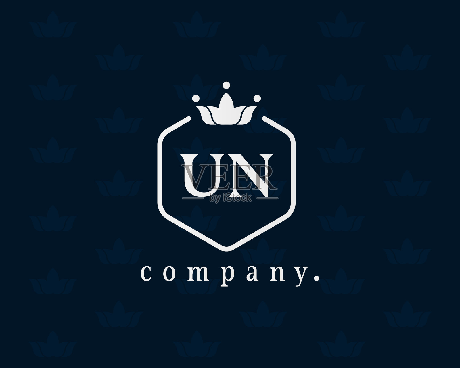 字母联合国皇冠组合和标志插画图片素材