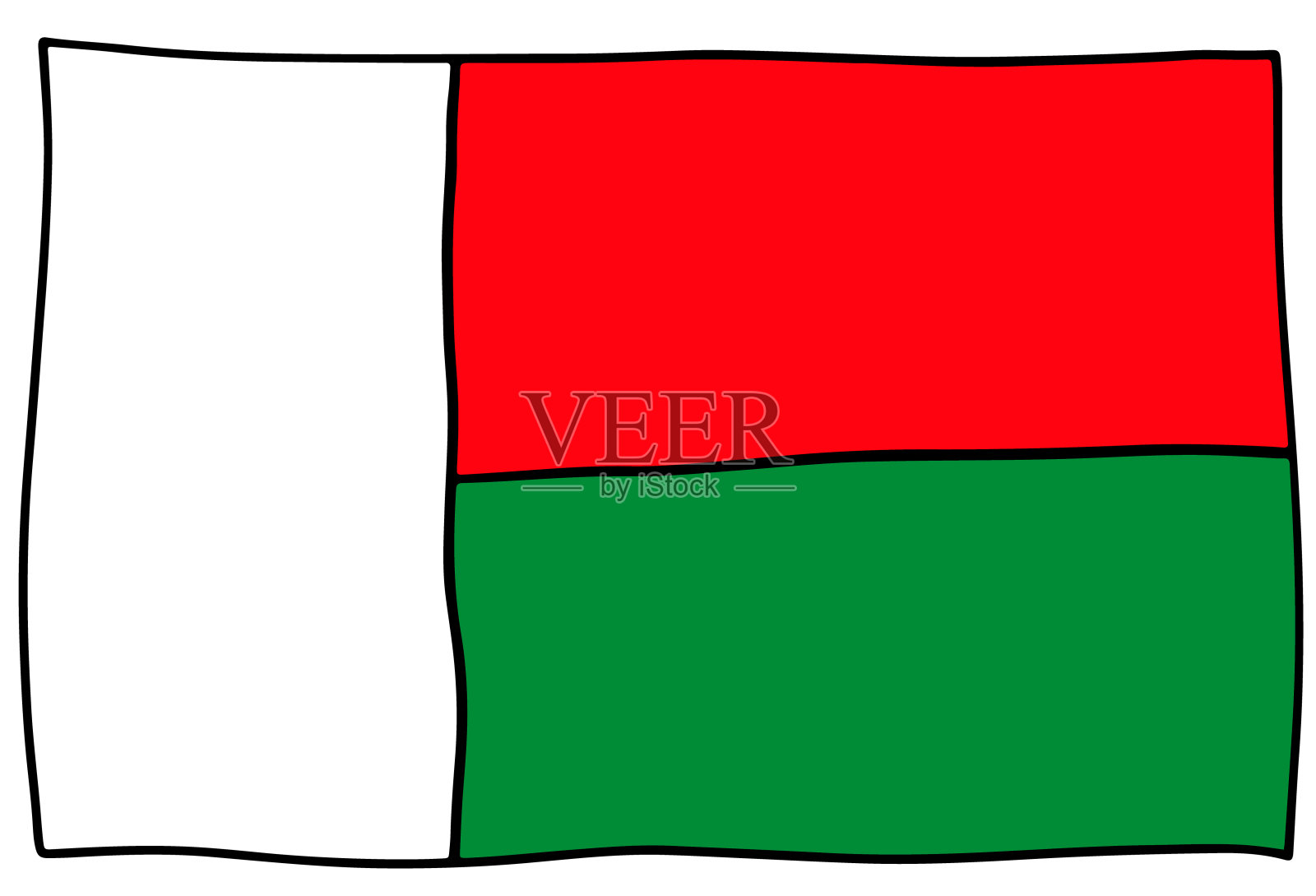 马达加斯加国旗涂鸦手绘草图插画图片素材