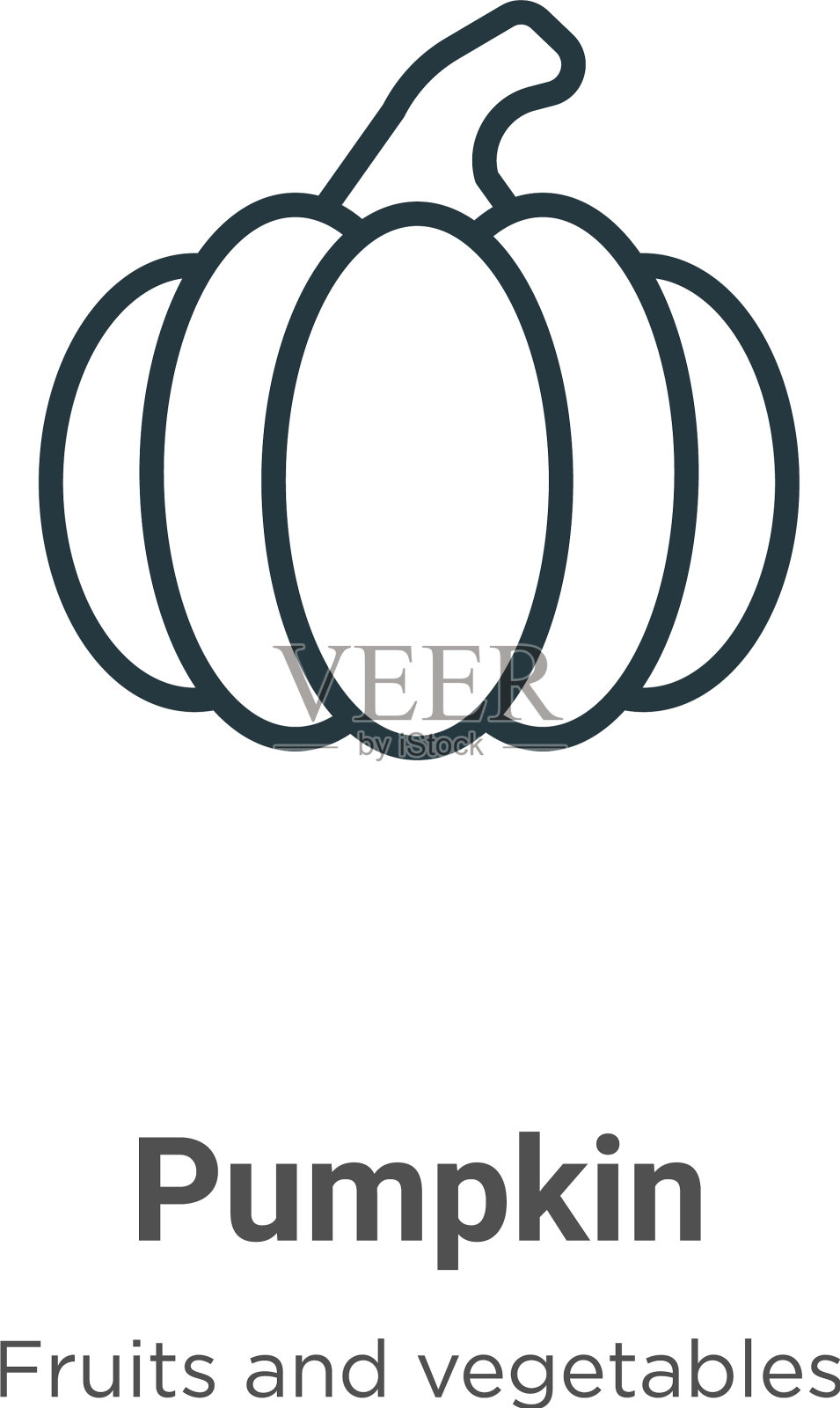 南瓜轮廓图标细线黑南瓜图标插画图片素材