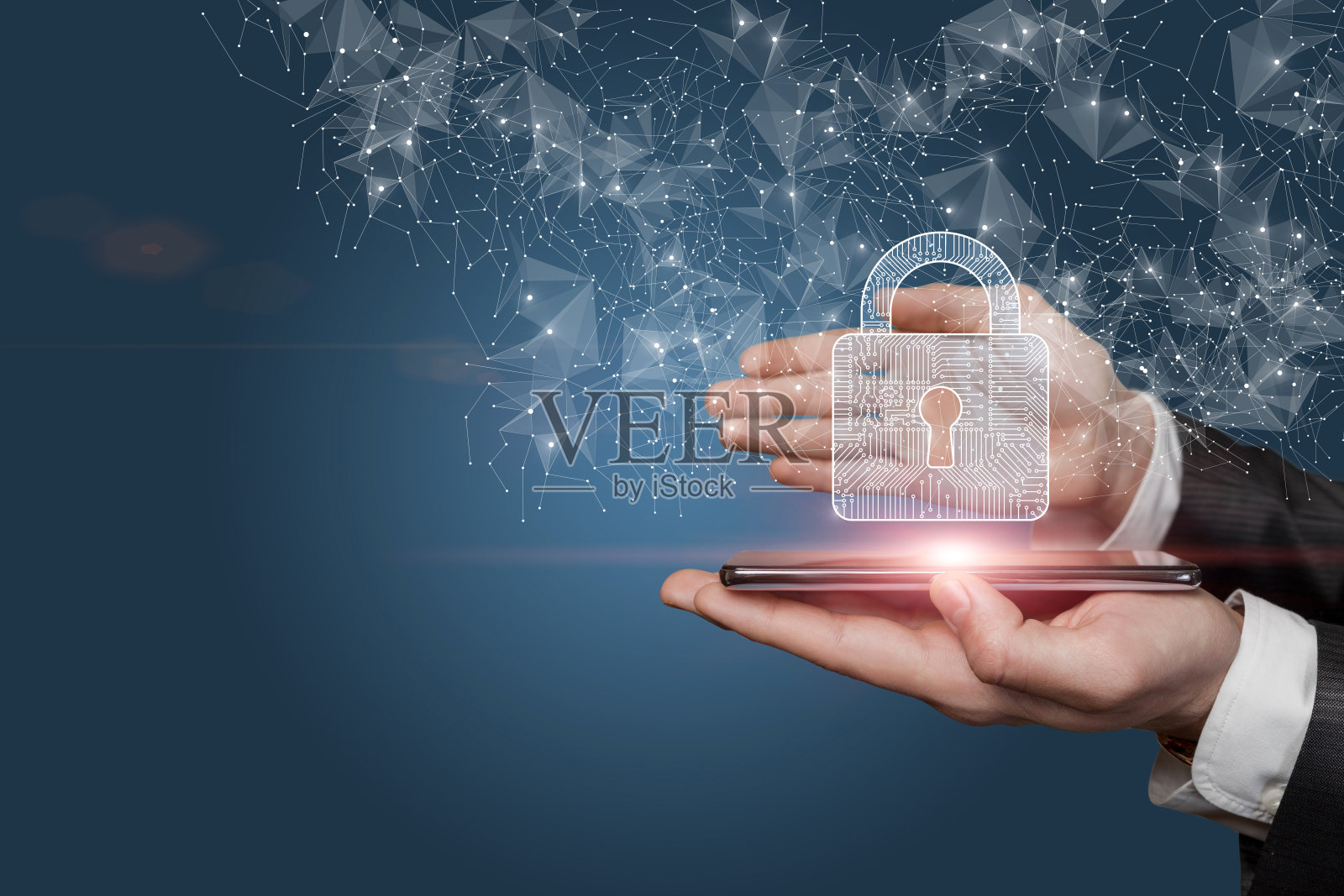 移动设备保护理念。照片摄影图片