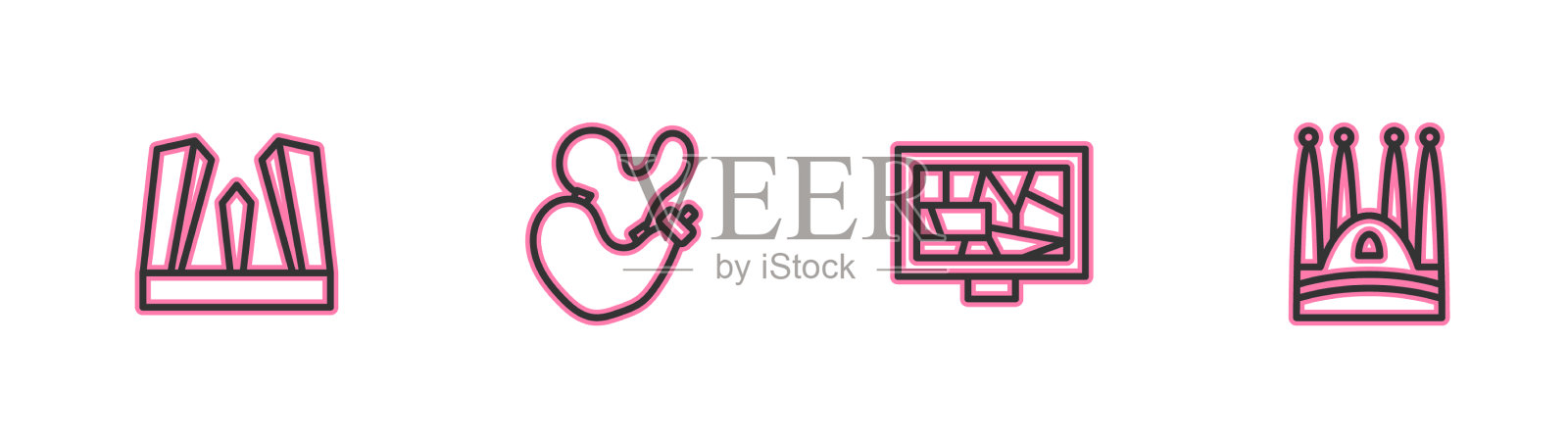 设置线门欧洲绘画艺术西班牙图标素材