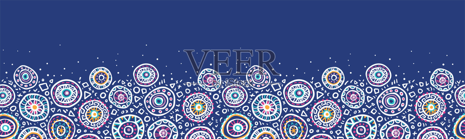 有趣的手绘民族无缝图案,抽象涂鸦背景,伟大的纺织品,包装,横幅,壁纸-矢量设计插画图片素材