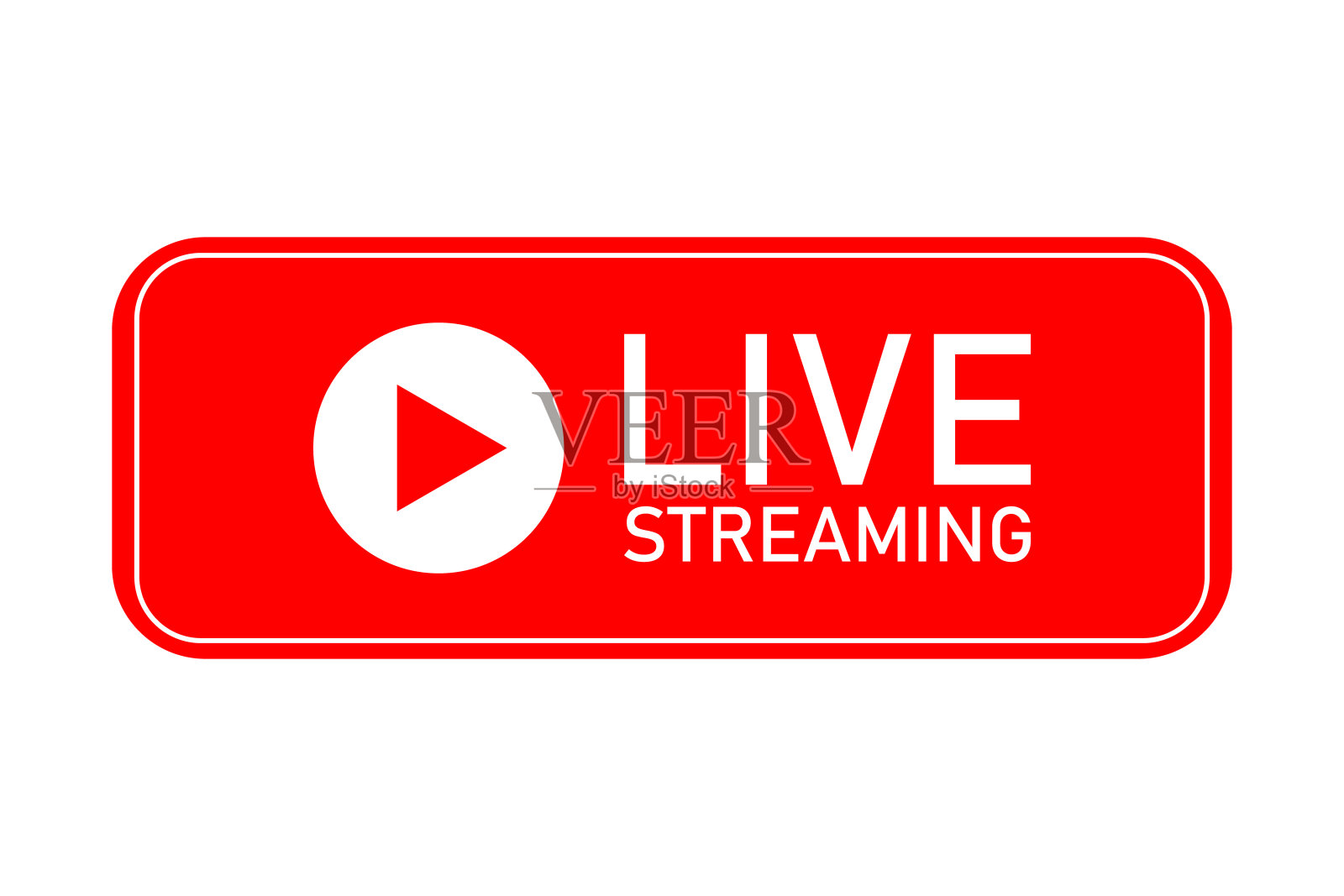 直播图标。直播、直播、在线直播的红色符号和按钮。电视,节目,电影和现场表演的模板。向量插画图片素材