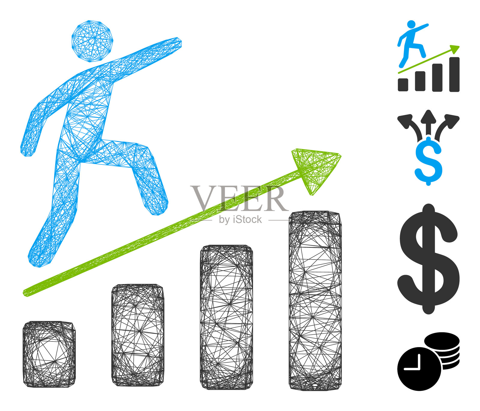 网络业务增长网插画图片素材