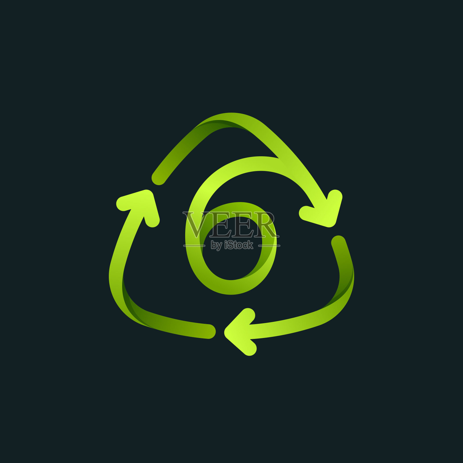 回收标志与六号线标志。插画图片素材