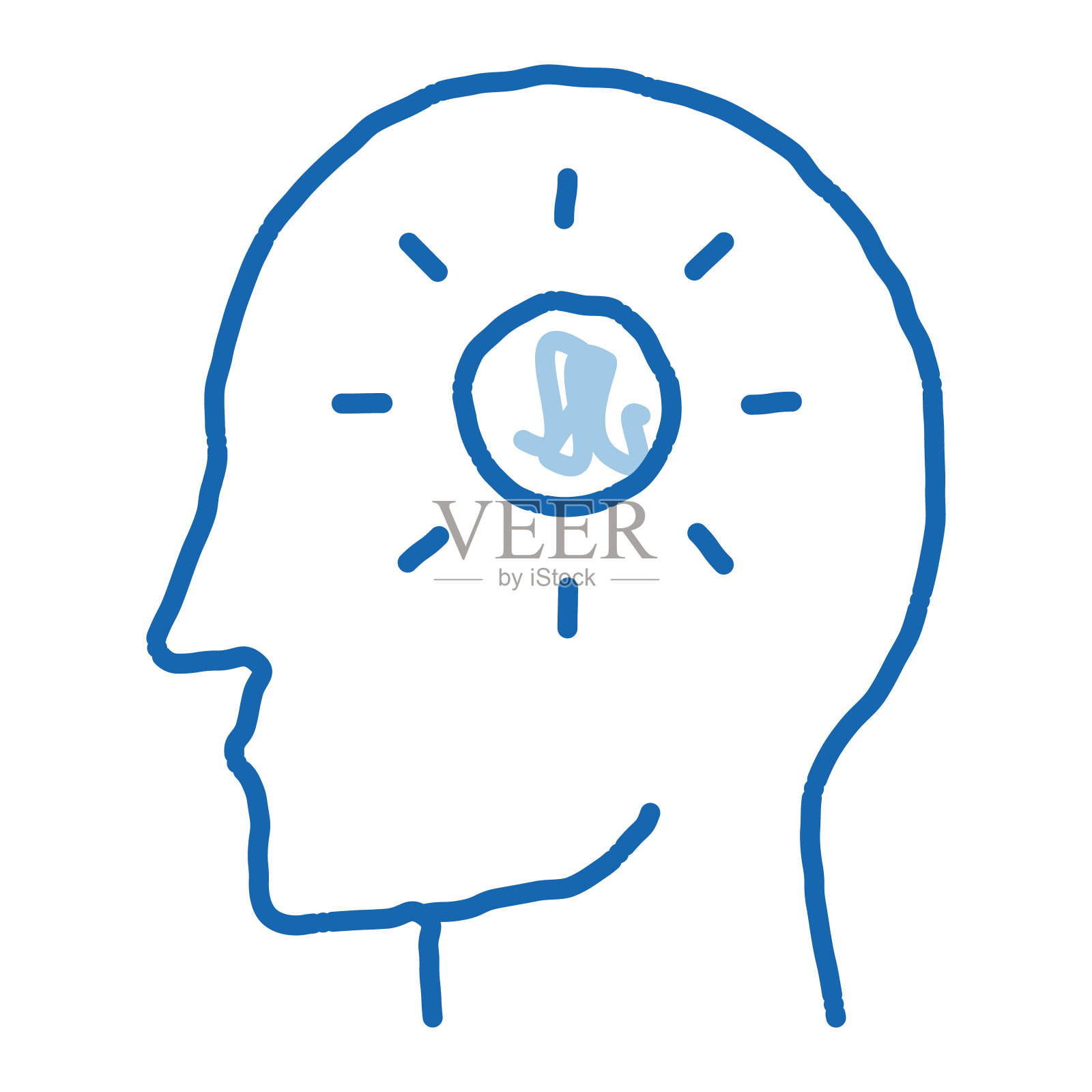 在男人剪影心涂鸦图标手绘插图插画图片素材