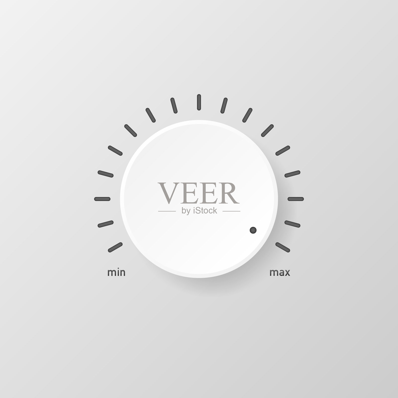 白色科技音乐按钮与音量旋钮插画图片素材