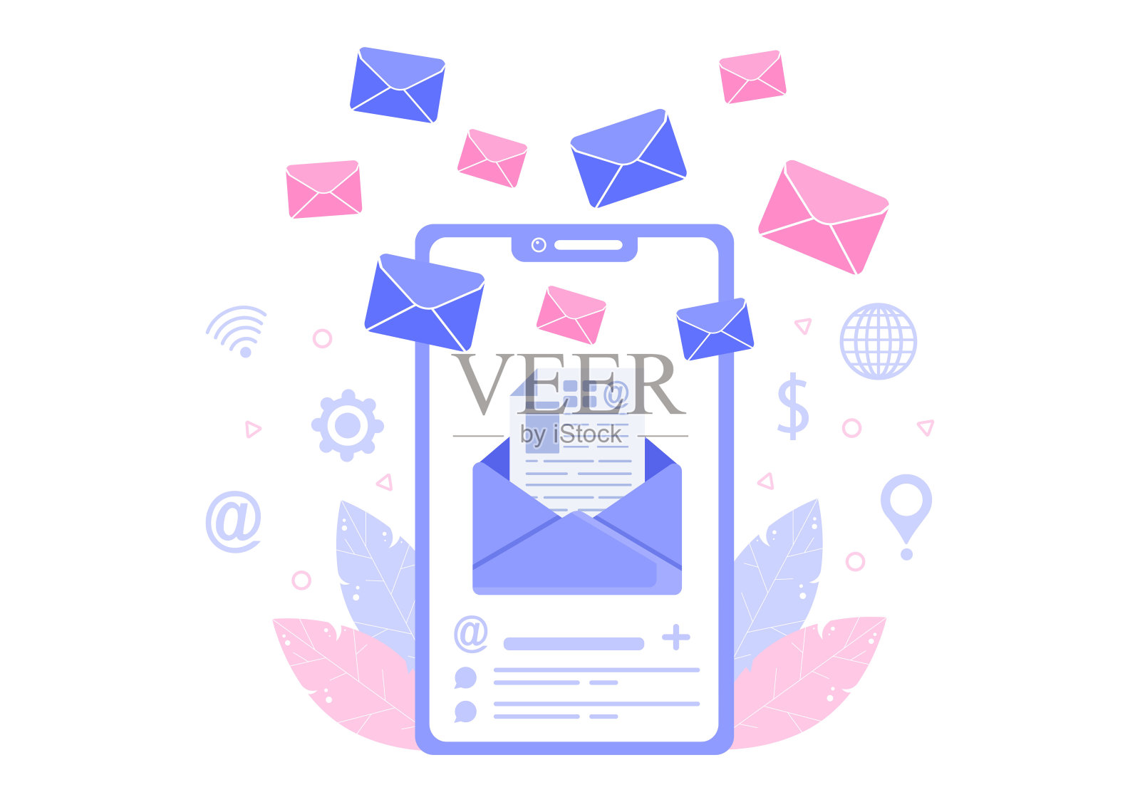 电子邮件营销矢量插图设计数字,活动,网页,业务演示,或移动社交网络插画图片素材