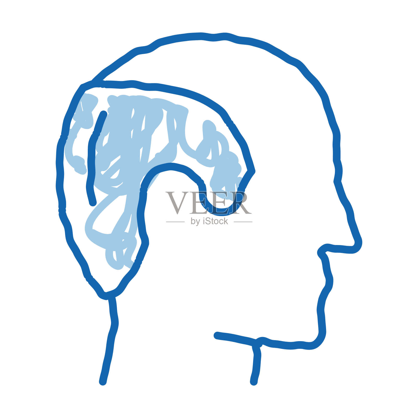 男人脱发涂鸦图标手绘插图插画图片素材