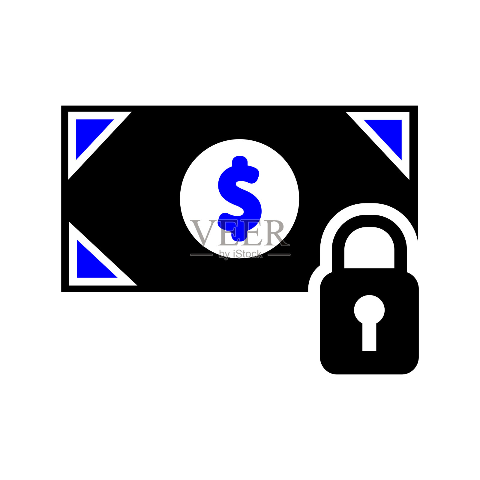 金钱加锁图标插画图片素材