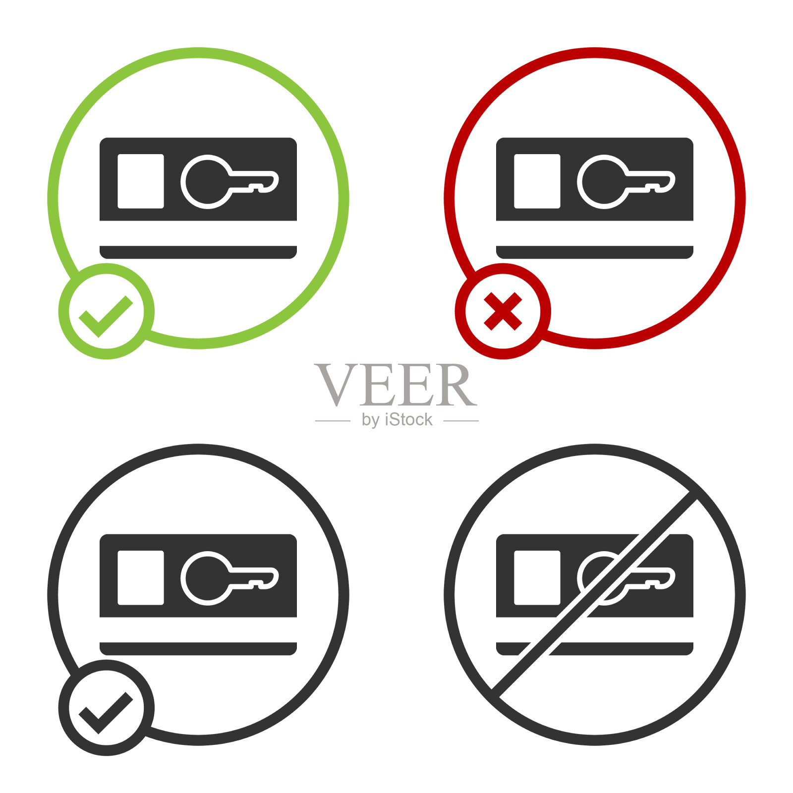 黑键卡图标隔离在白色背景上插画图片素材