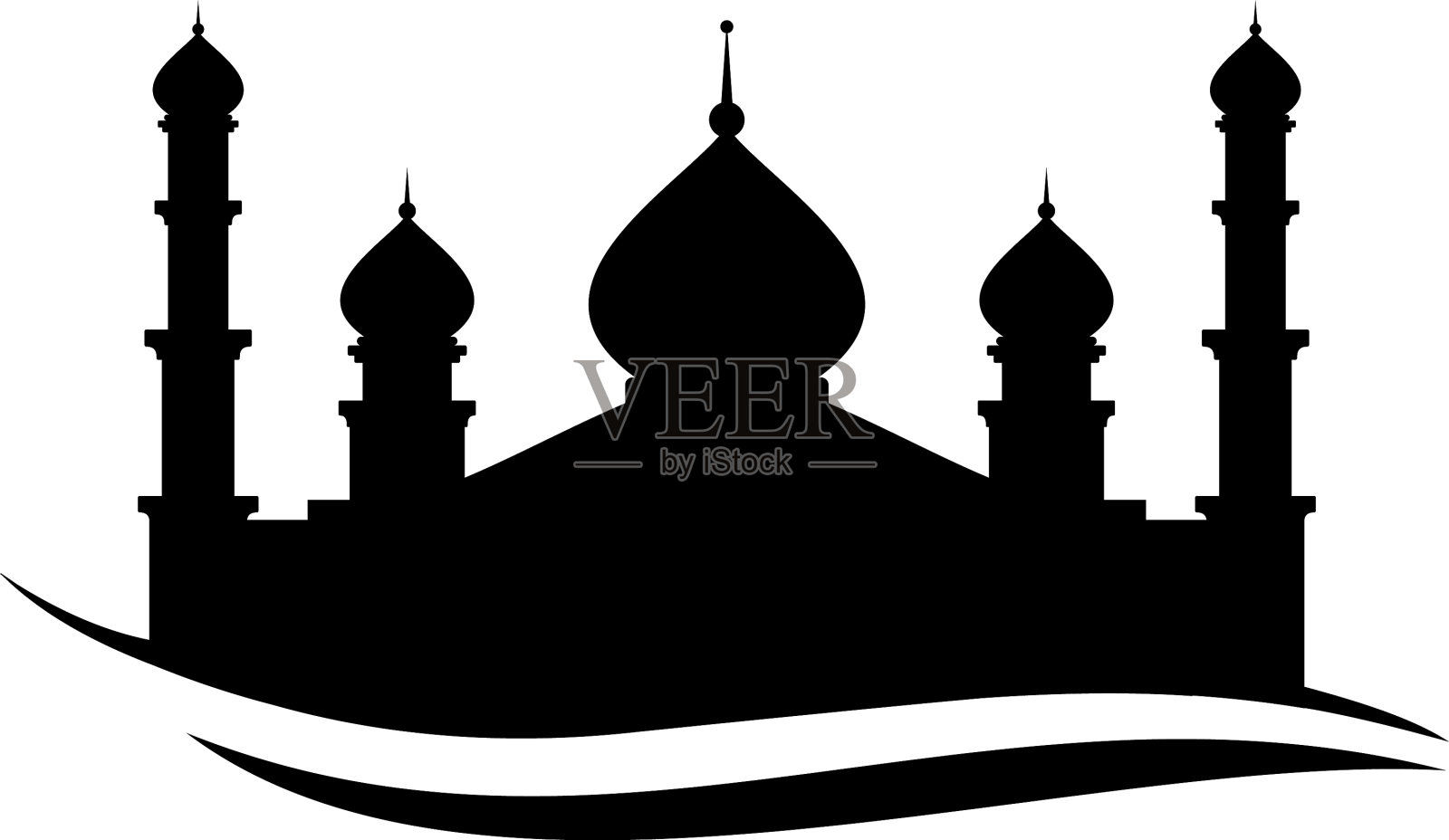 清真寺图标孤立在白色插画图片素材