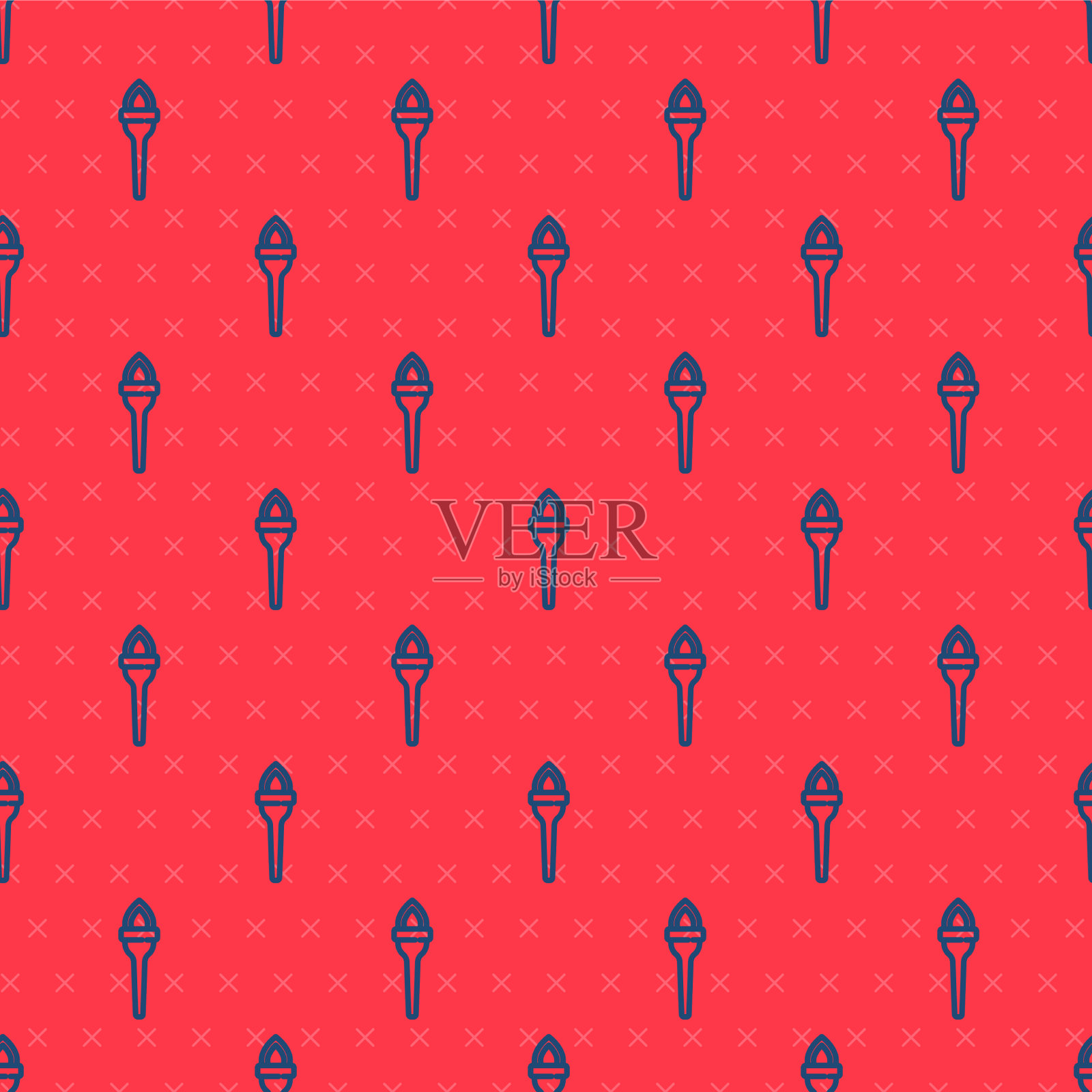 蓝色线火炬火焰图标隔离无缝插画图片素材