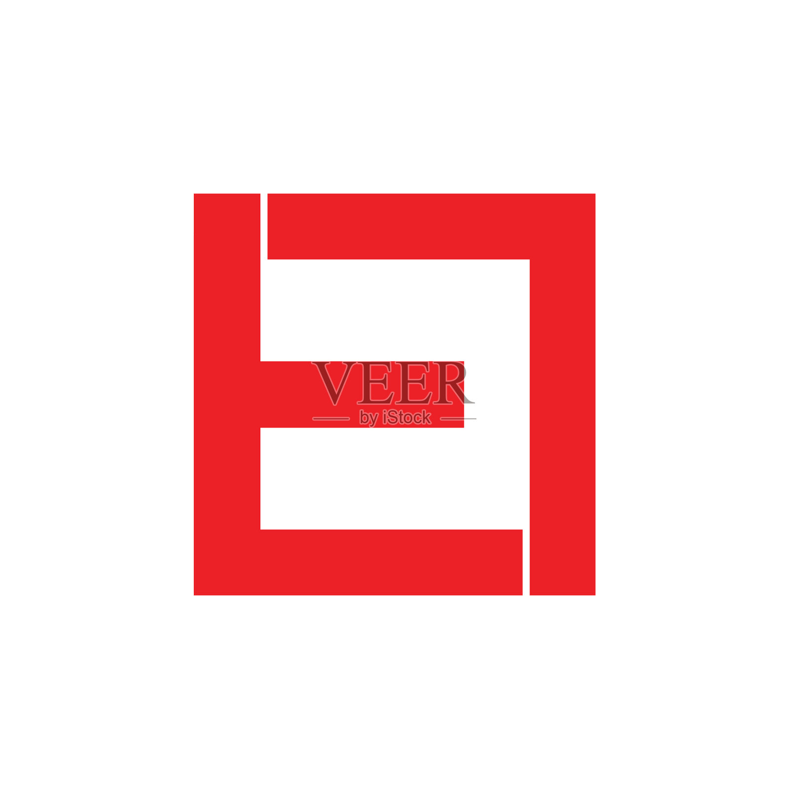 抽象的字母,简单的正方形几何标志设计元素图片