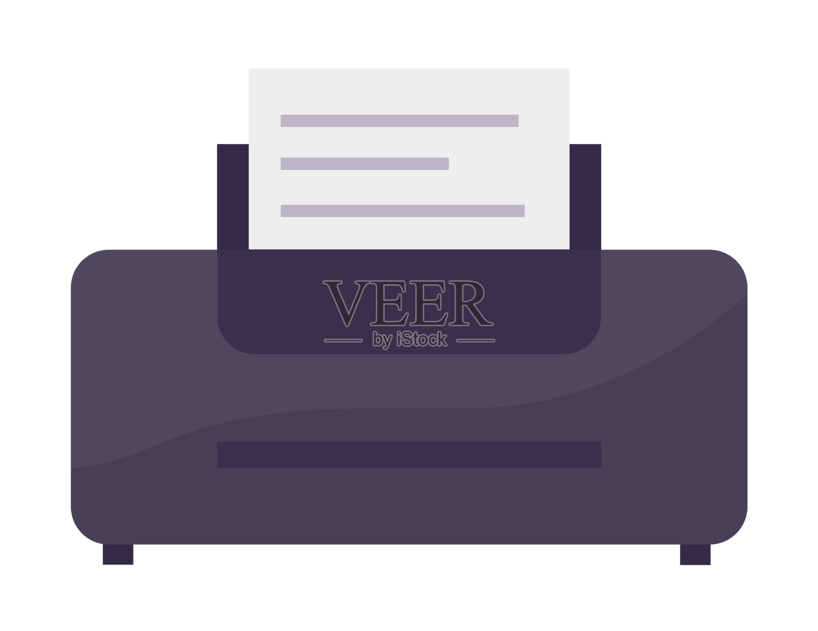 黑色打印机与纸张平面设计激光设计元素图片