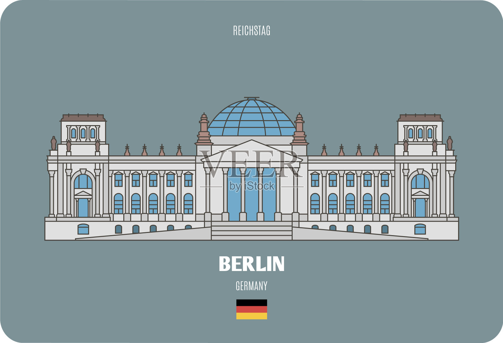 德国柏林的国会大厦插画图片素材