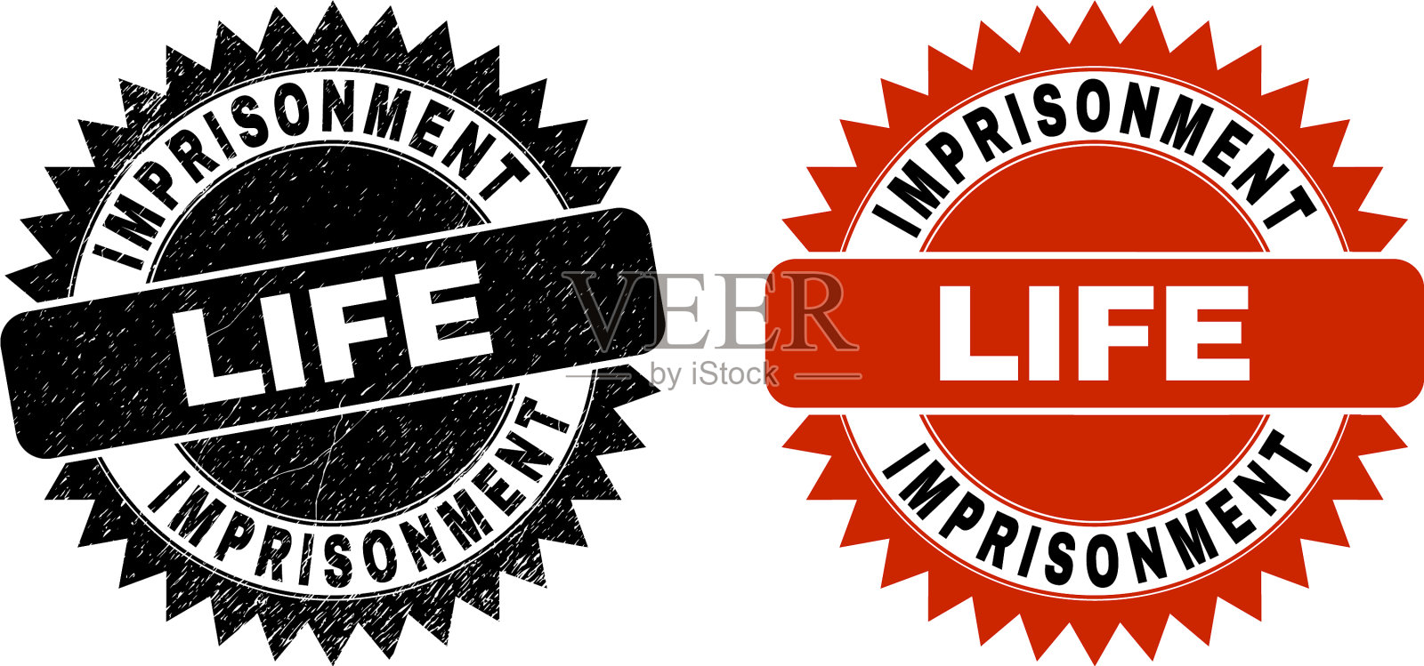 监禁终身黑玫瑰图章印章插画图片素材