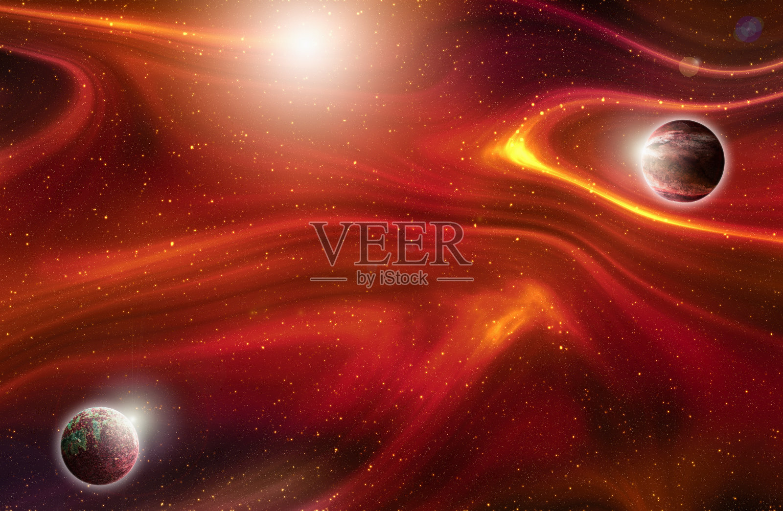 行星和星系,科幻小说的壁纸。深空之美。宇宙中数十亿星系的宇宙艺术背景。三维演示照片摄影图片