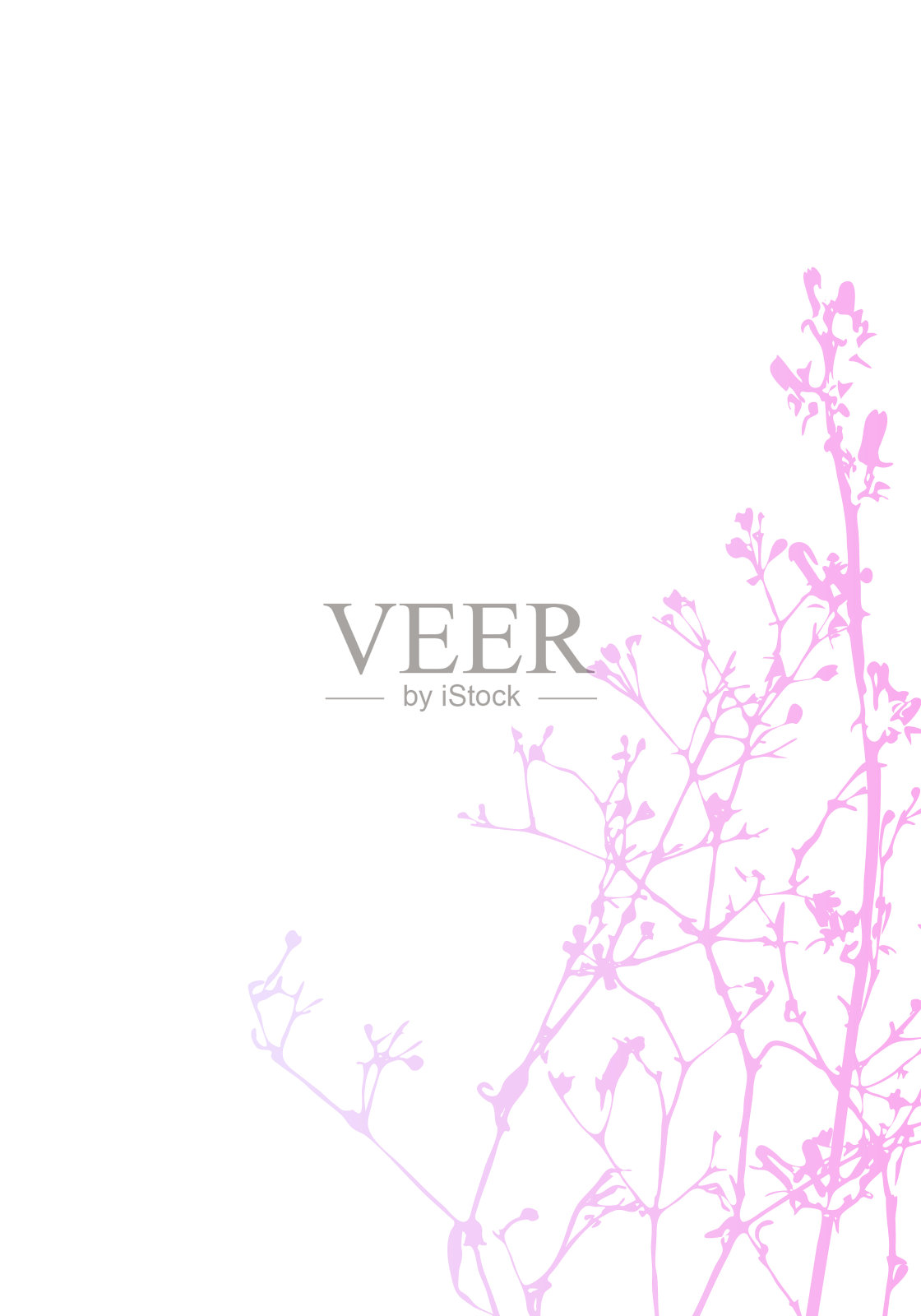 白色背景上的彩色植物插画图片素材