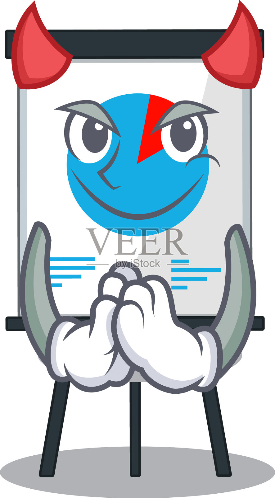 电晕图装扮成魔鬼卡通人物插画图片素材