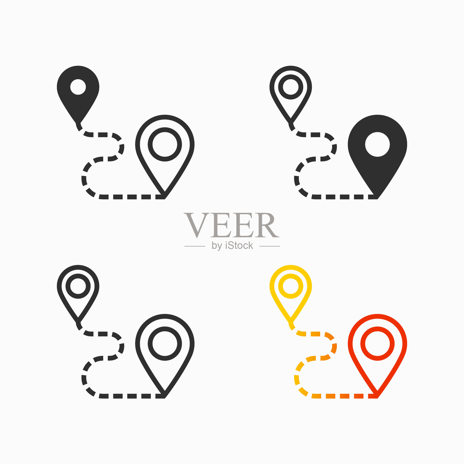 最优路线自动生成和选择图标素材